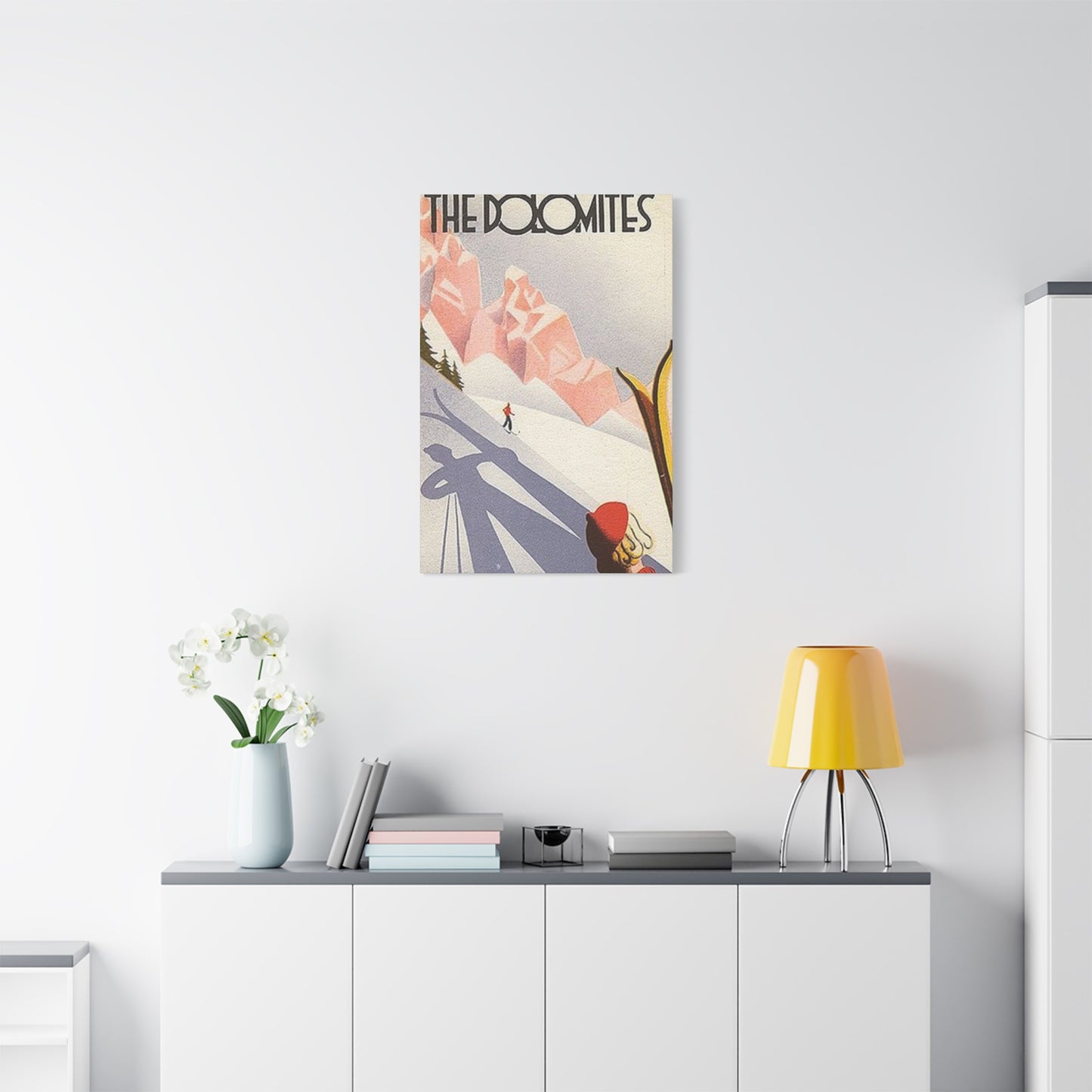 The Dolomites Skiing Poster Wall Art & Canvas Prints