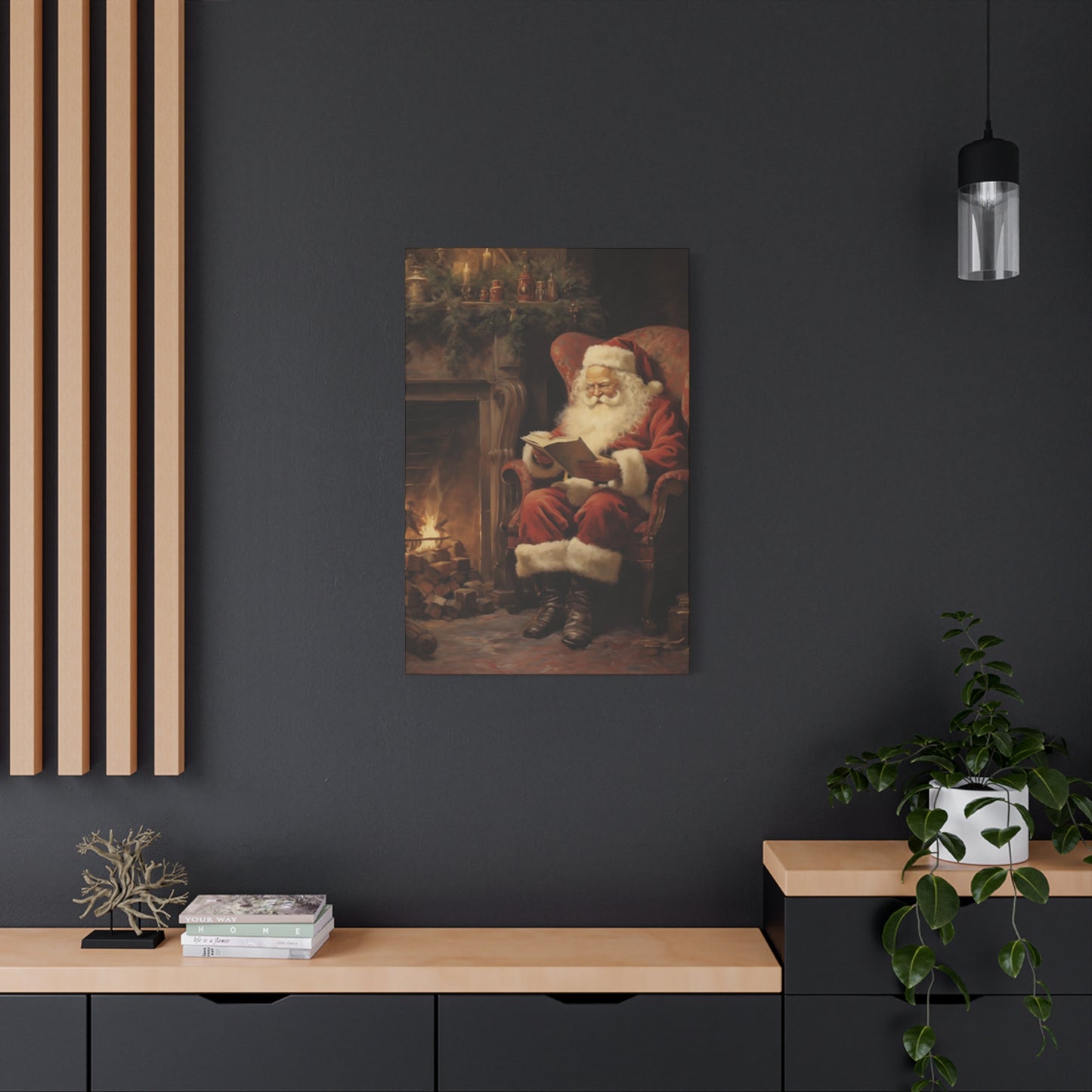 Santa Claus Reading A Book Wall Art & Canvas Prints