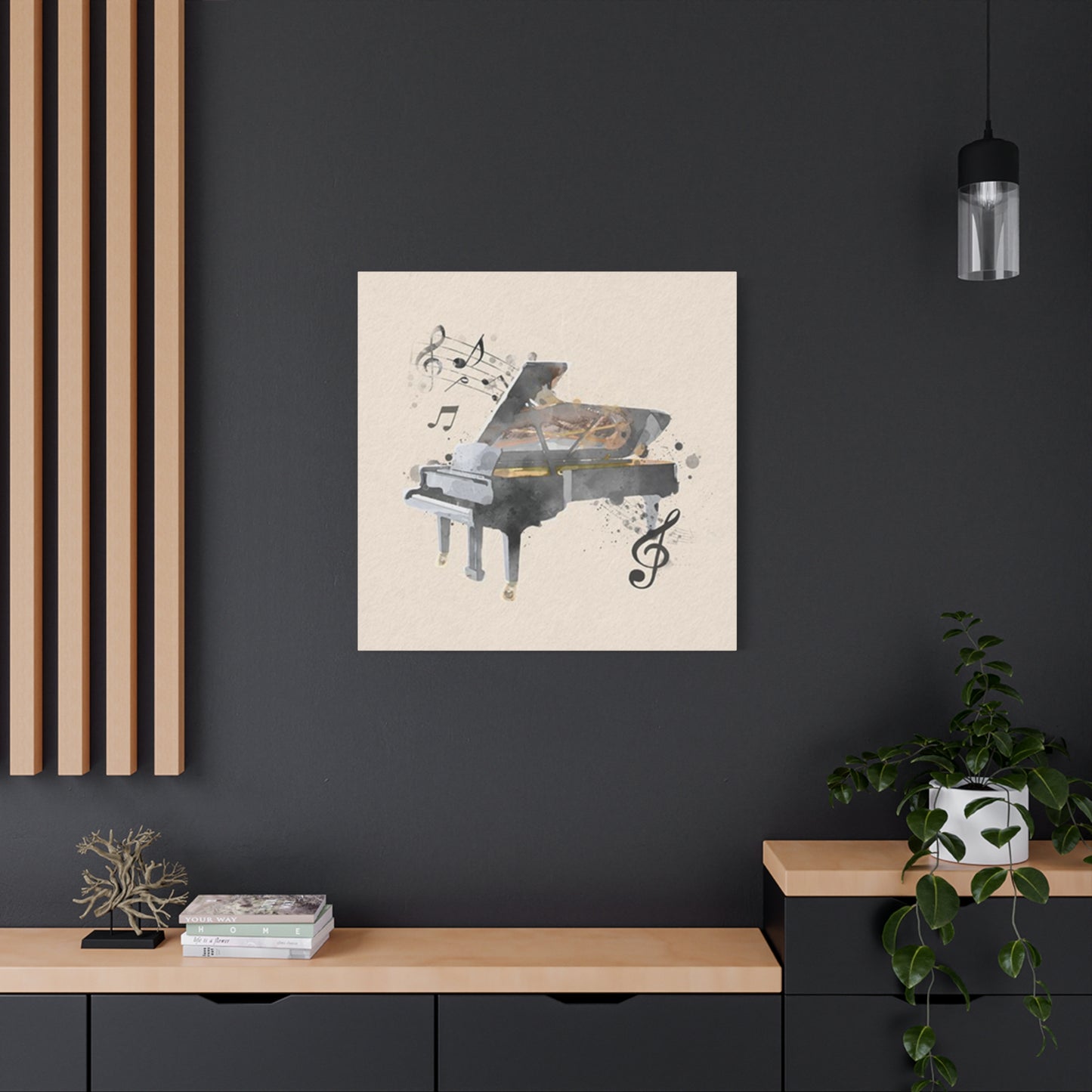 Grey Piano Painting Wall Art & Canvas Prints