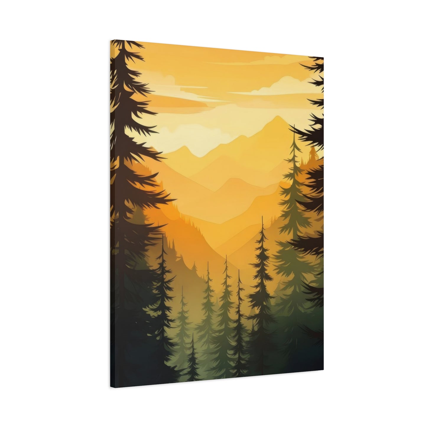 Sunset In Forest Wall Art & Canvas Prints