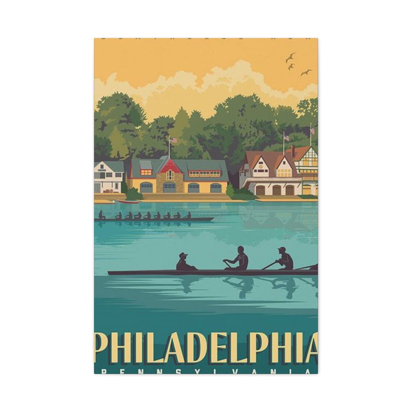 River Kayaking In Philadelphia Wall Art & Canvas Prints