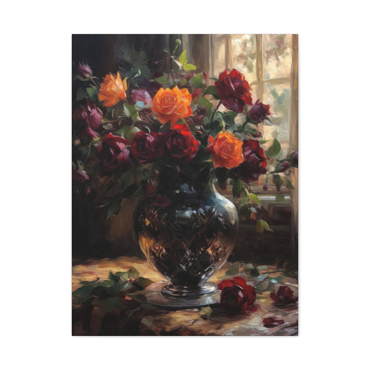 Vase Light Through Window Dark Academia Wall Art & Canvas Prints