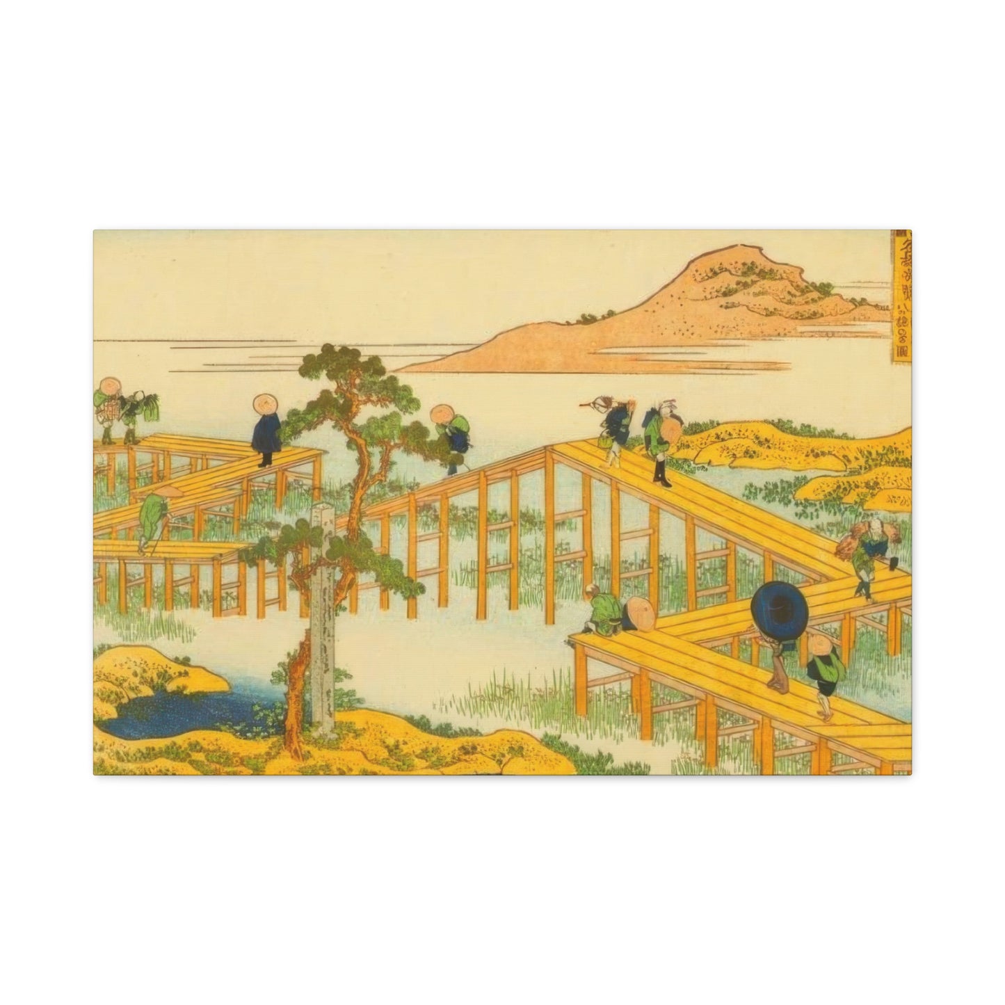 Katsushika Hokusai Ancient View Of Yatsuhashi In Mikawa Province Wall Art & Canvas Prints