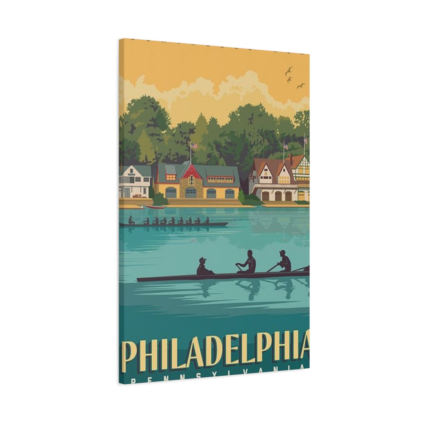 River Kayaking In Philadelphia Wall Art & Canvas Prints