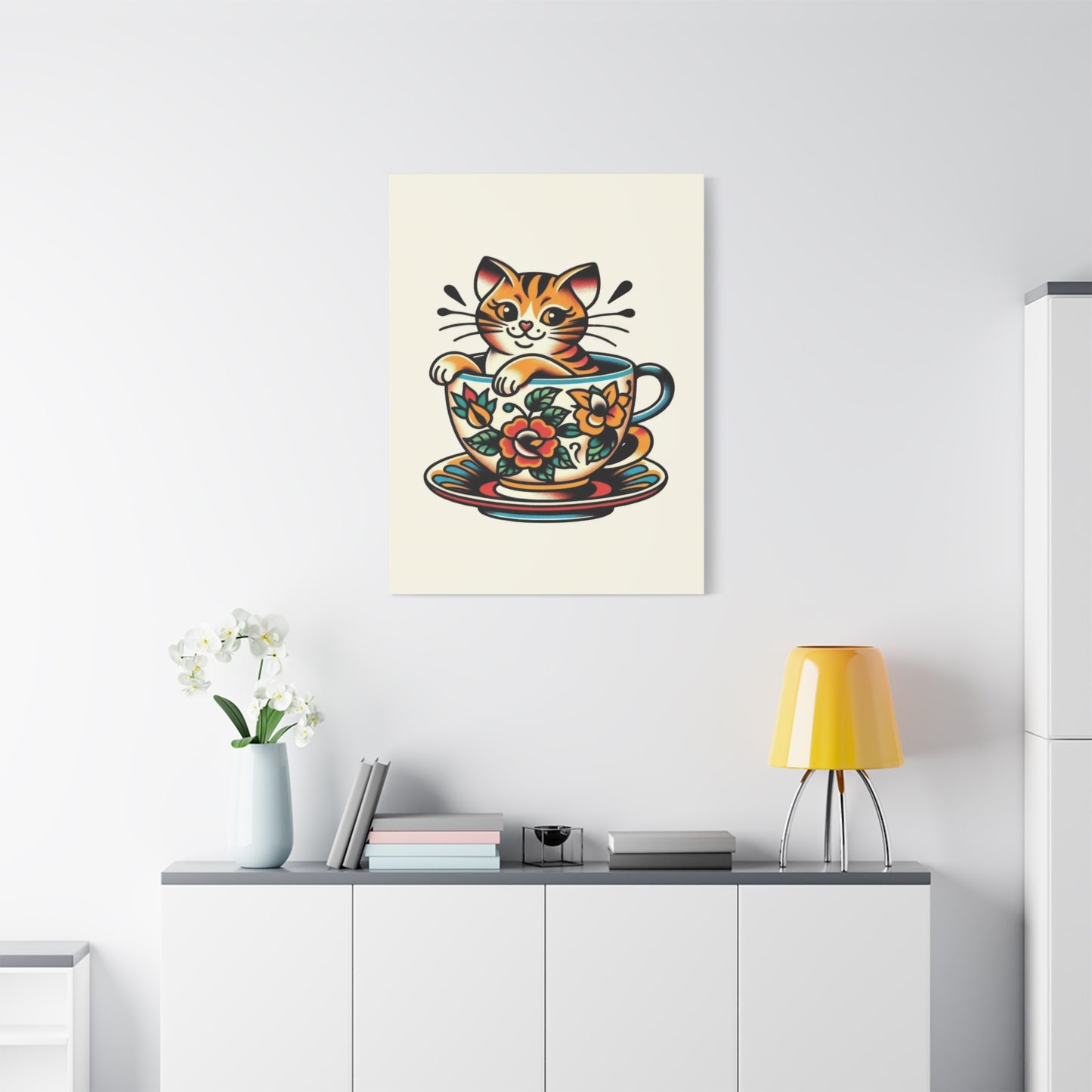 Cozy Cat in a Cup Wall Art & Canvas Prints