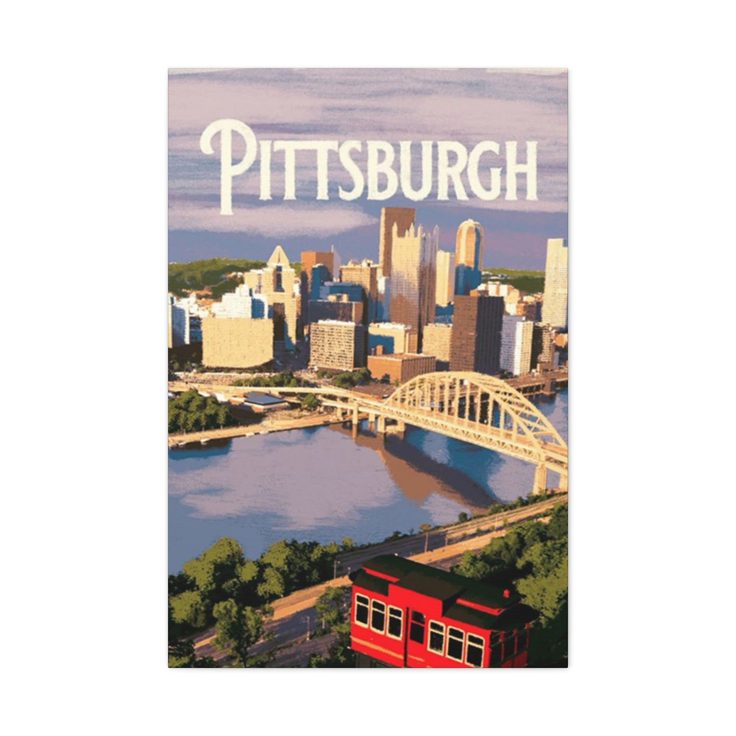 Pittsburgh Bridge & River Poster Wall Art & Canvas Prints
