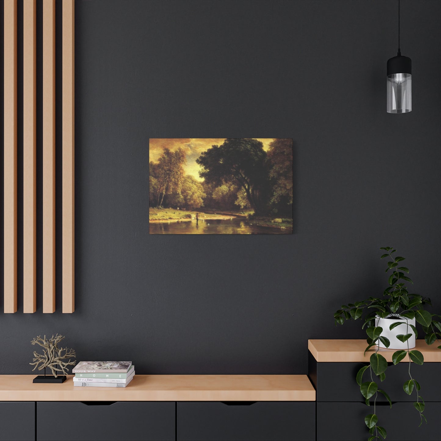 Fisherman In A Stream George Inness Wall Art & Canvas Prints