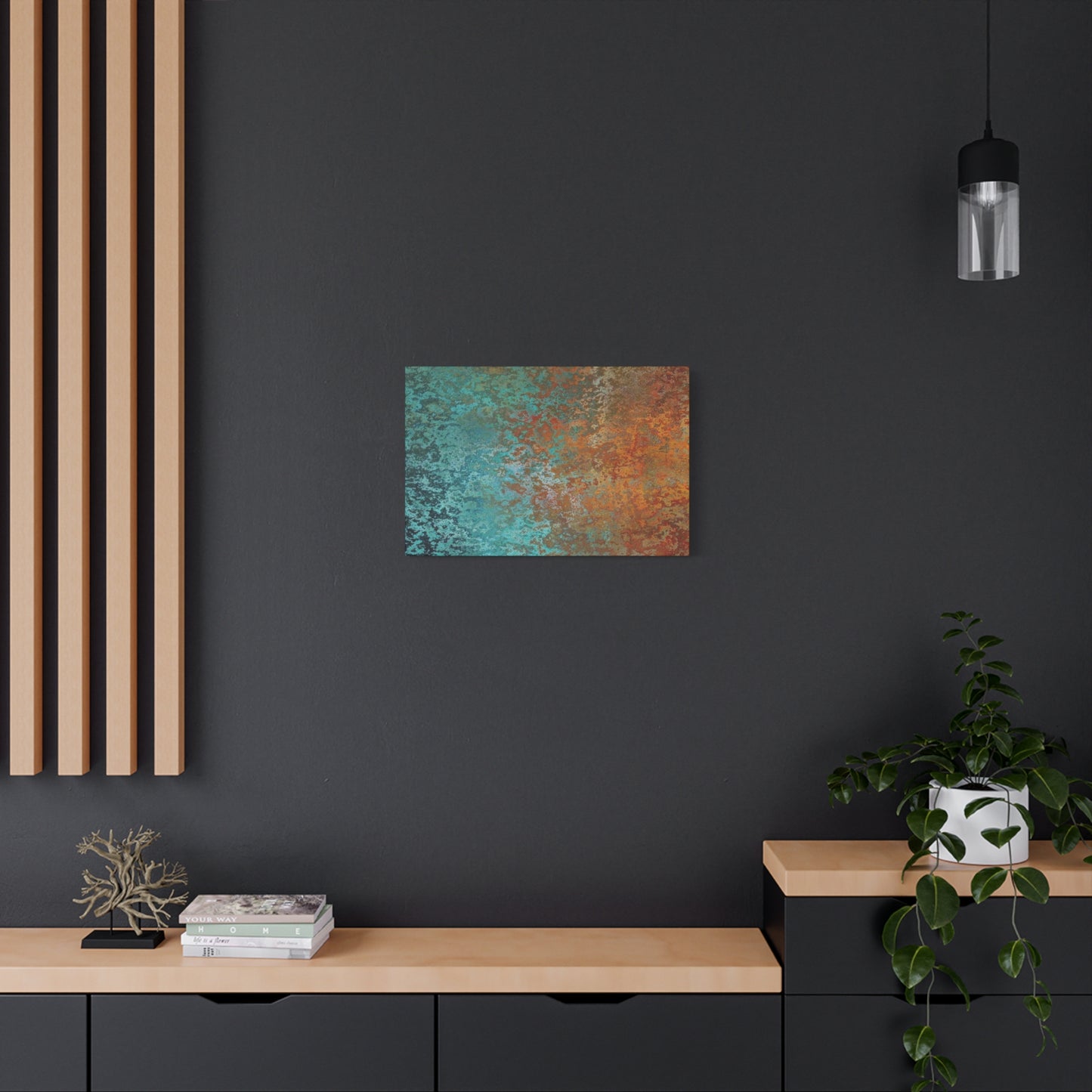 Teal Rust Abstract Wall Art & Canvas Prints