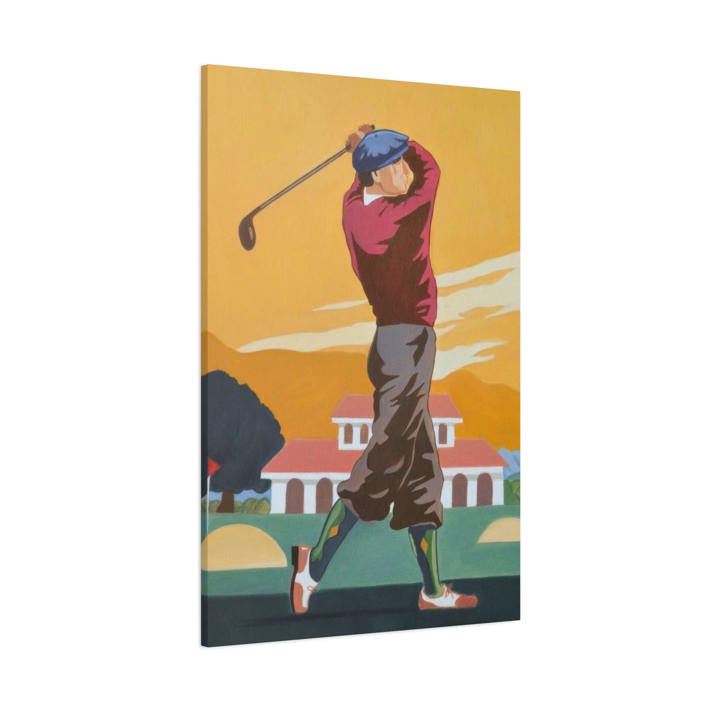 Golf Shot Green Orange Wall Art & Canvas Prints