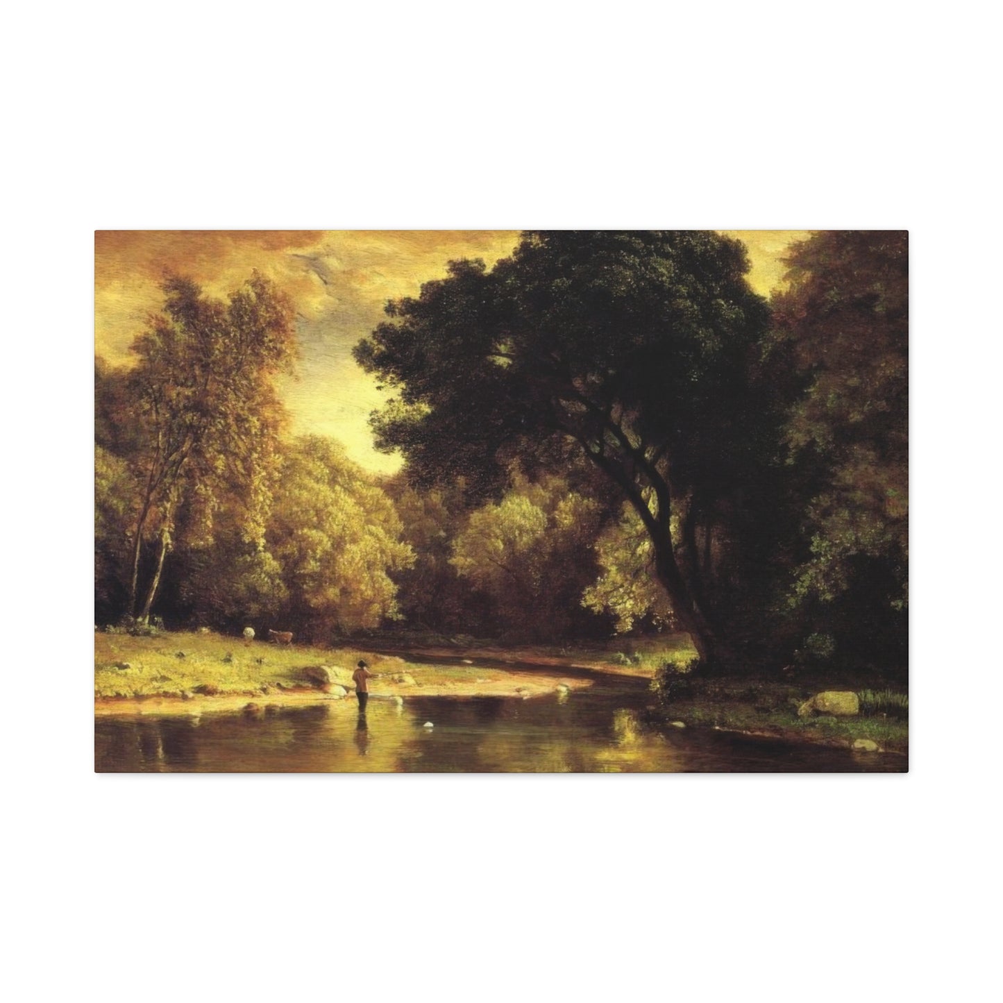 Fisherman In A Stream George Inness Wall Art & Canvas Prints
