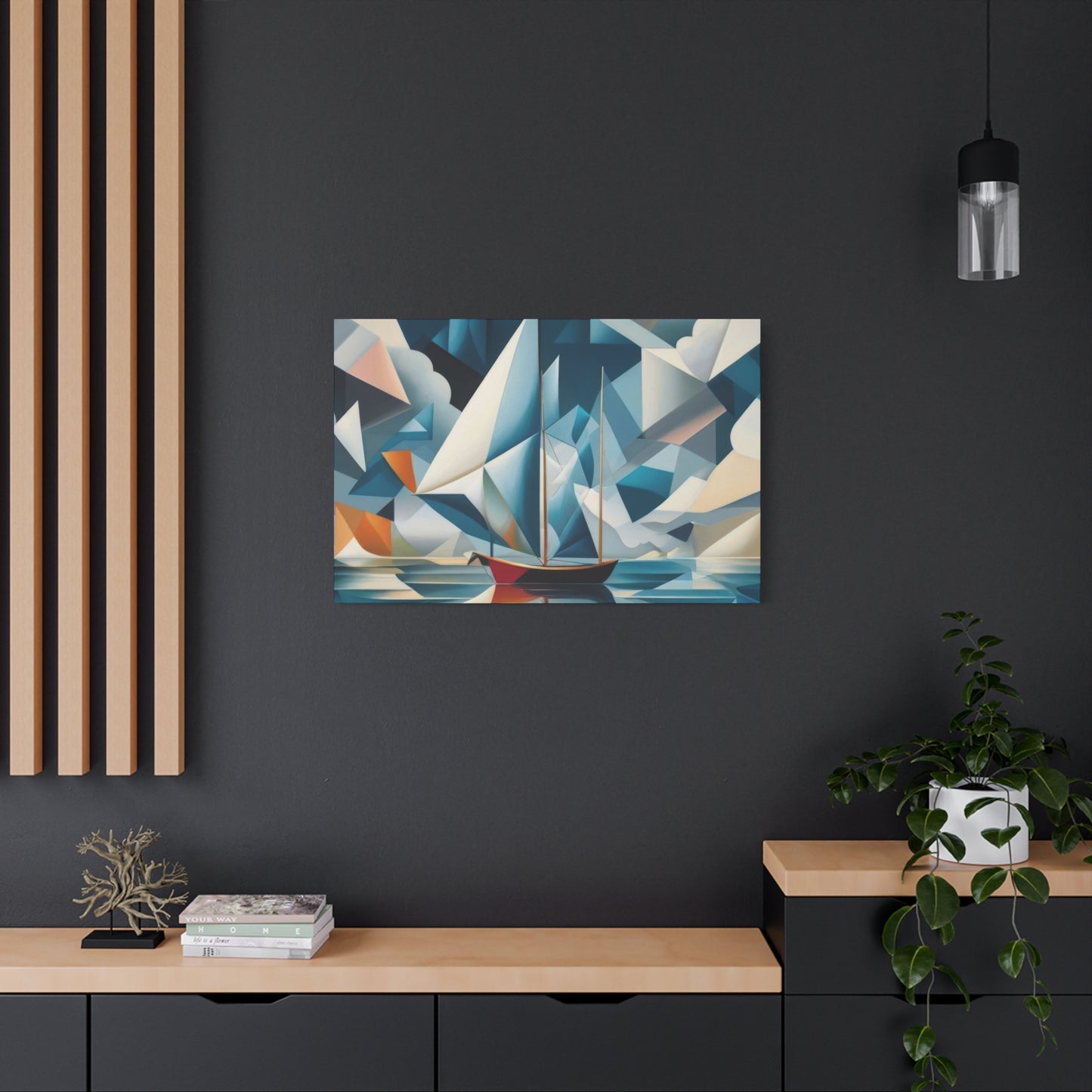 Boat In Water Cubism Wall Art & Canvas Prints