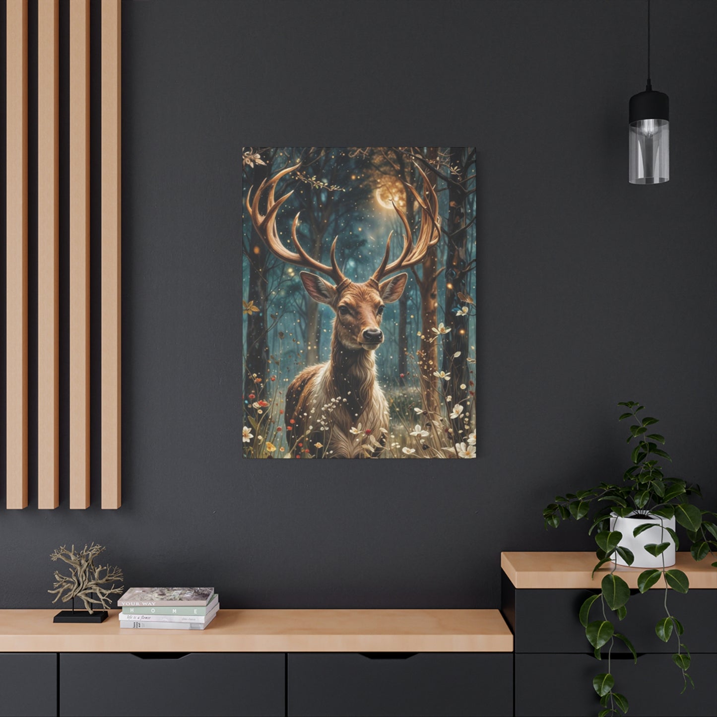 Golden Magical Reindeer Wall Art & Canvas Prints