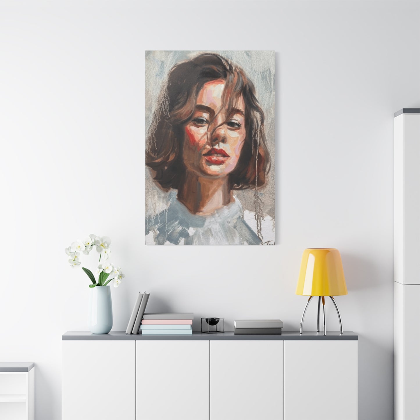 A Portrait Of Short Hair Women Wall Art & Canvas Prints