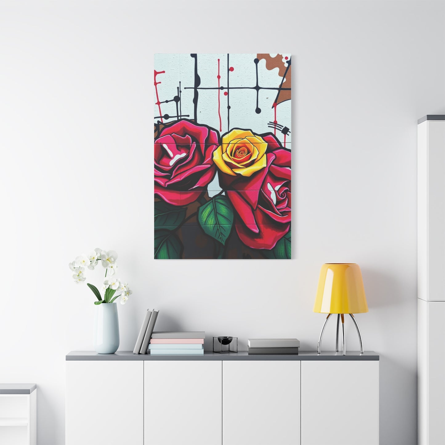 Graffiti Rose Splendor Wall Art & Canvas Print