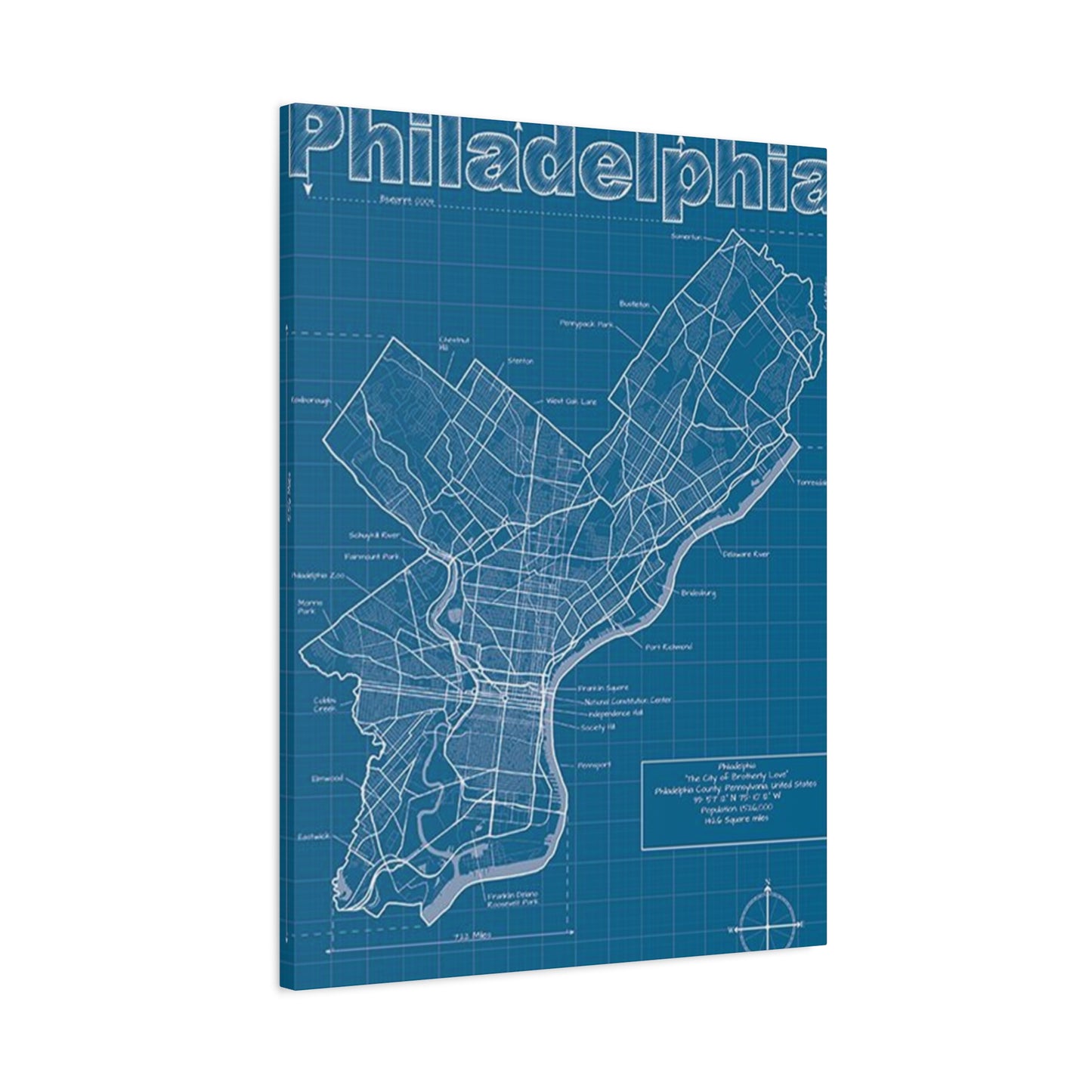 Map Of Philadelphia Poster Wall Art & Canvas Prints