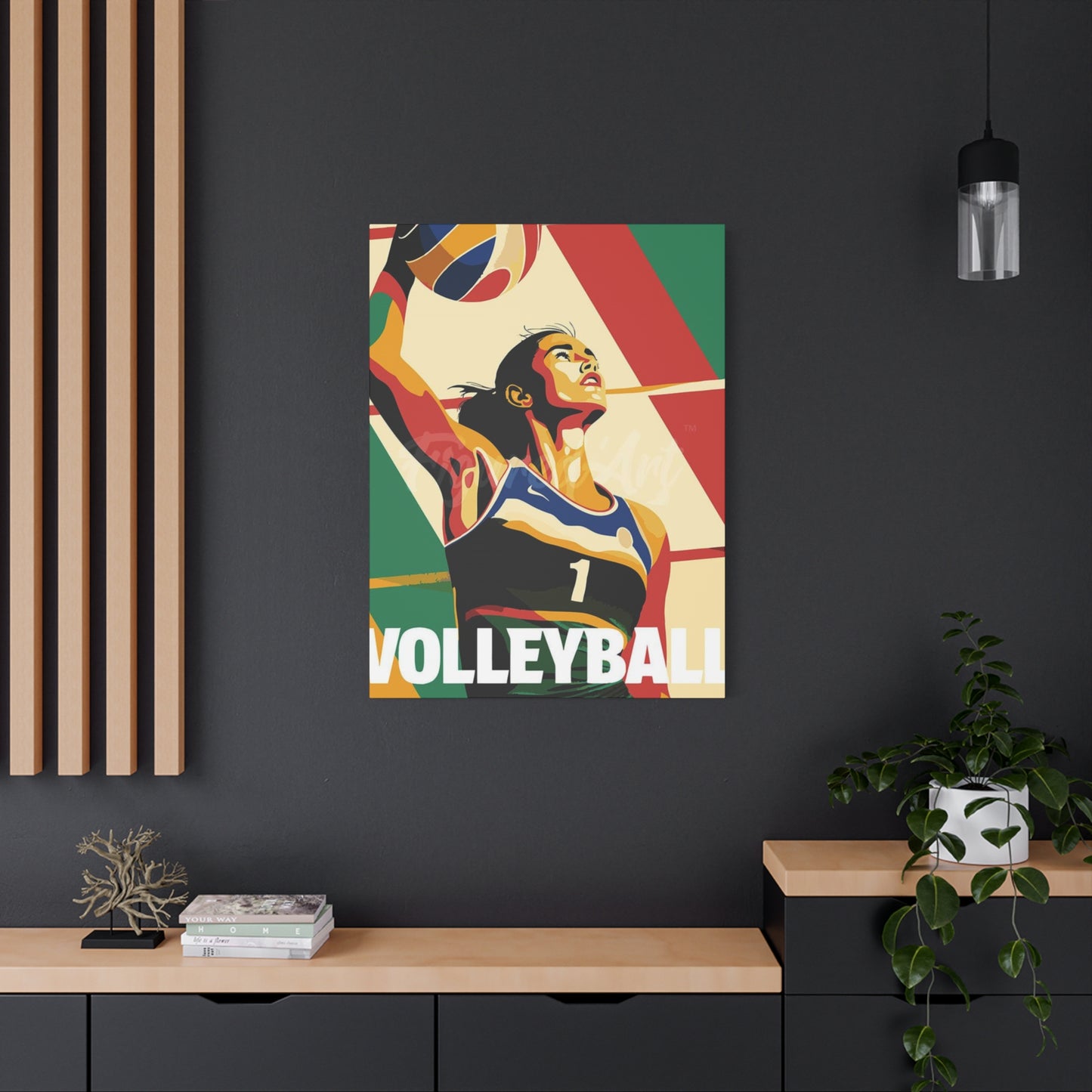 Abstract Volleyball Player Wall Art & Canvas Prints