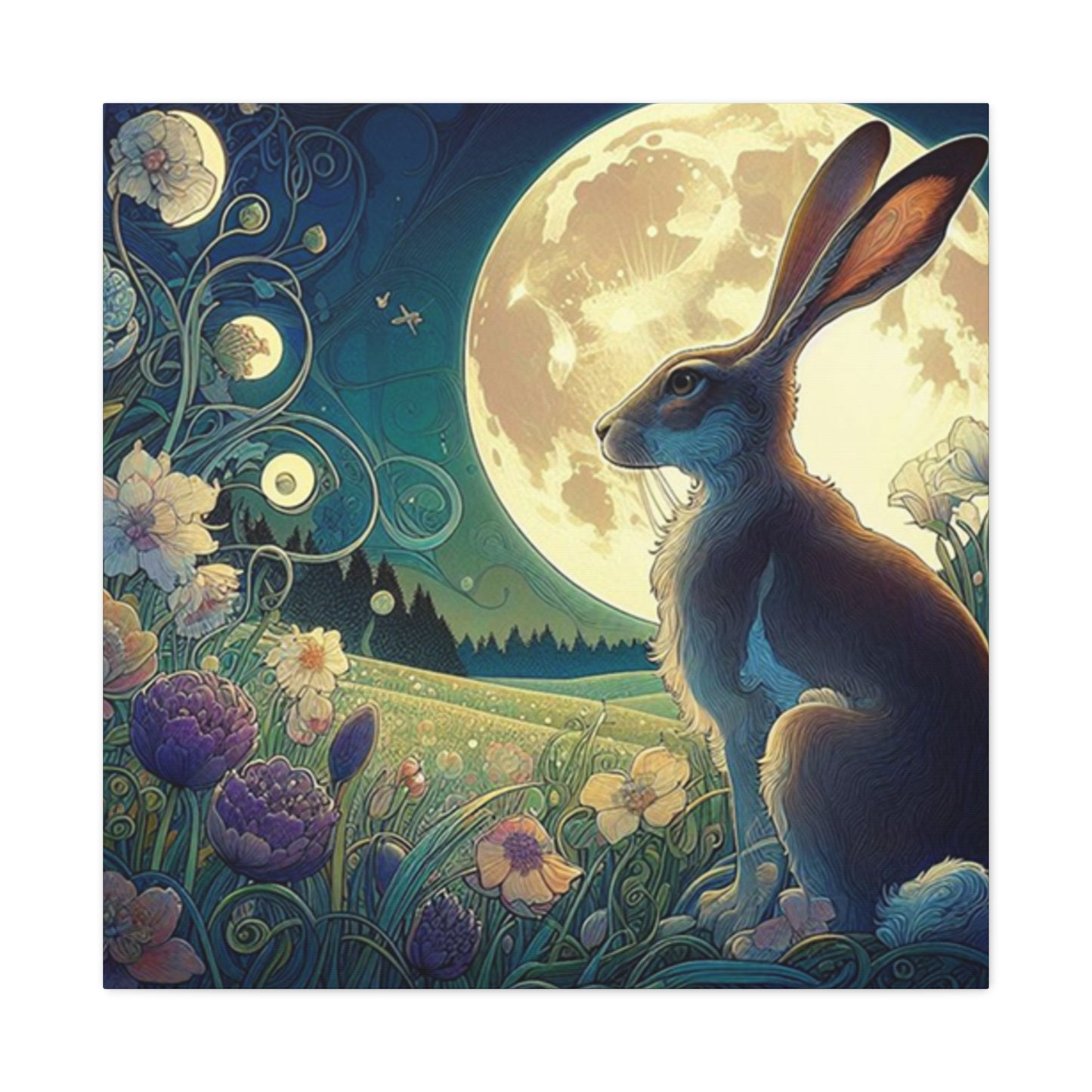 Full Moon And The Rabbit Wall Art & Canvas Prints