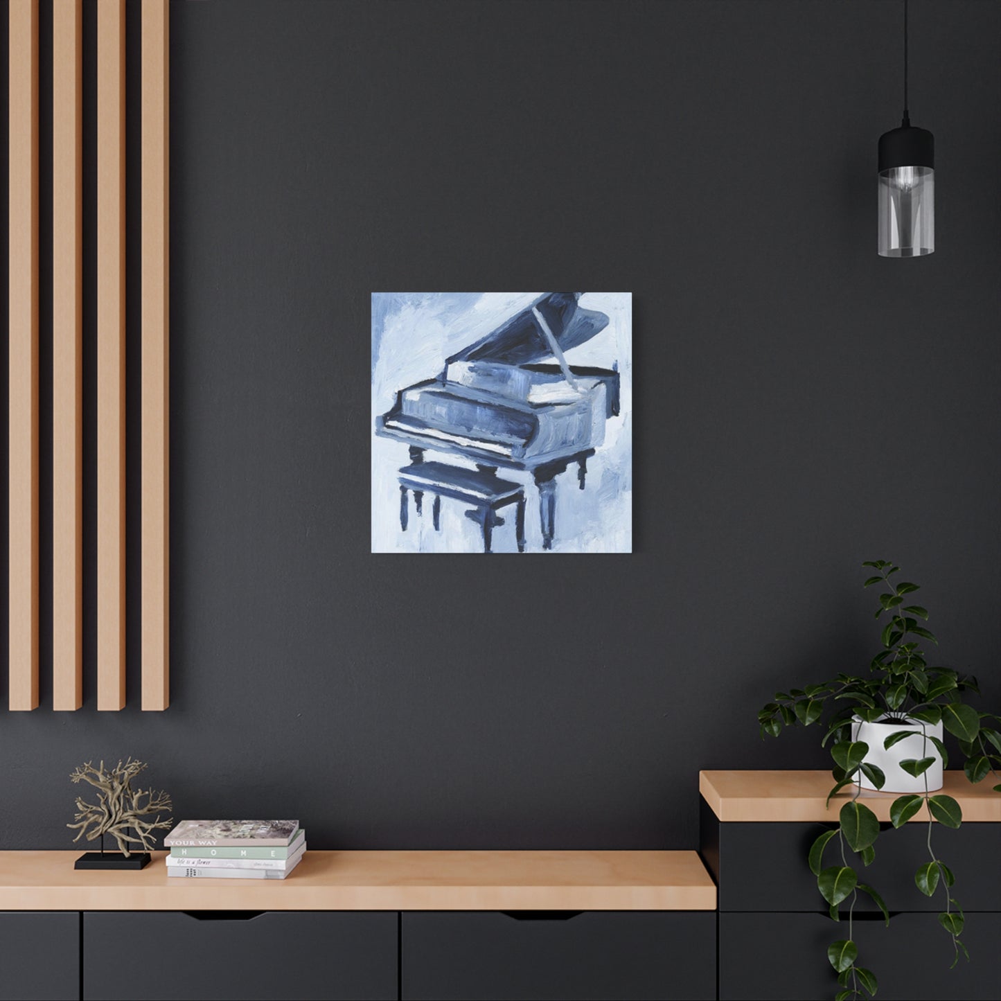 Black Piano Drawing Painting Wall Art & Canvas Prints