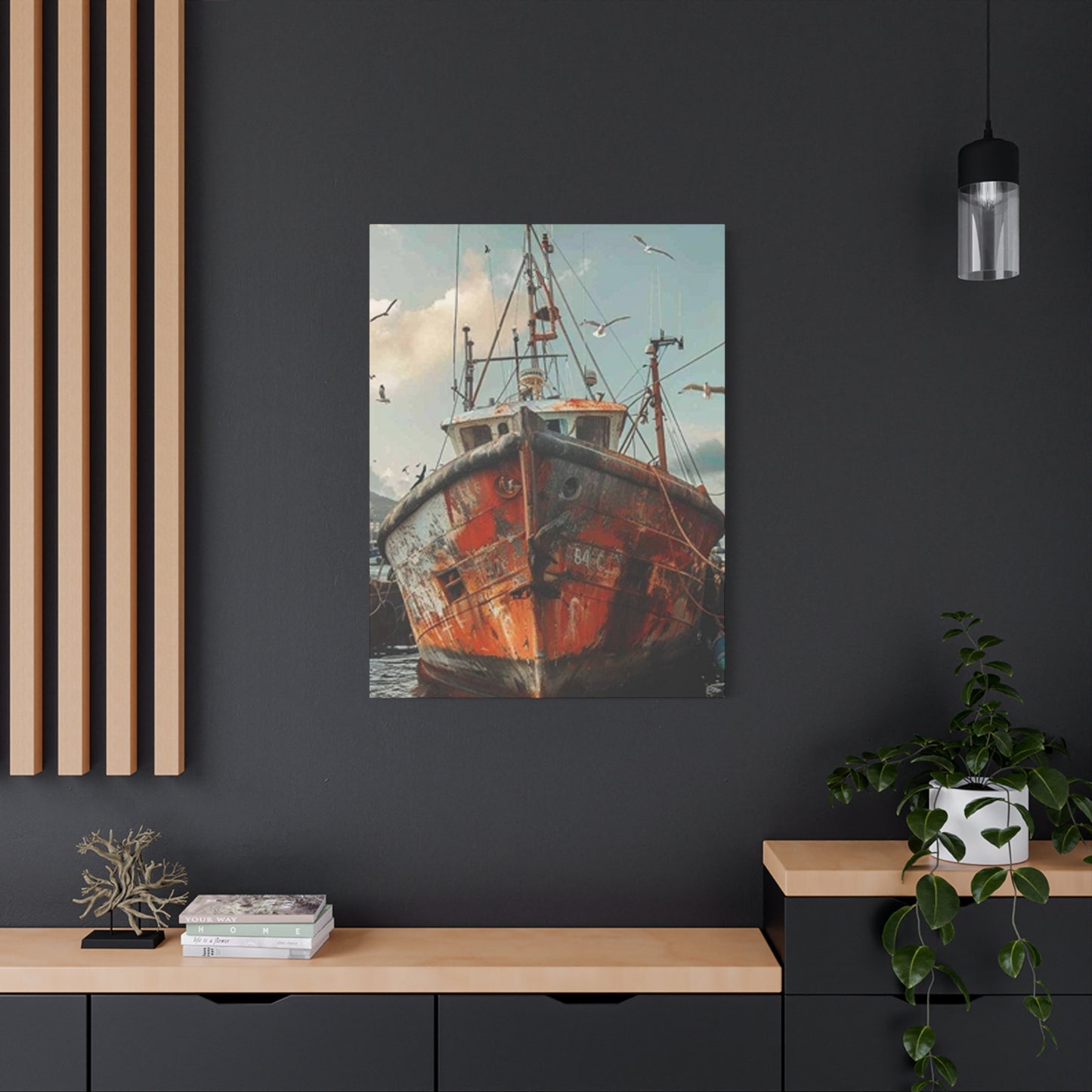 Abandoned Ship At Shore Wall Art & Canvas Prints