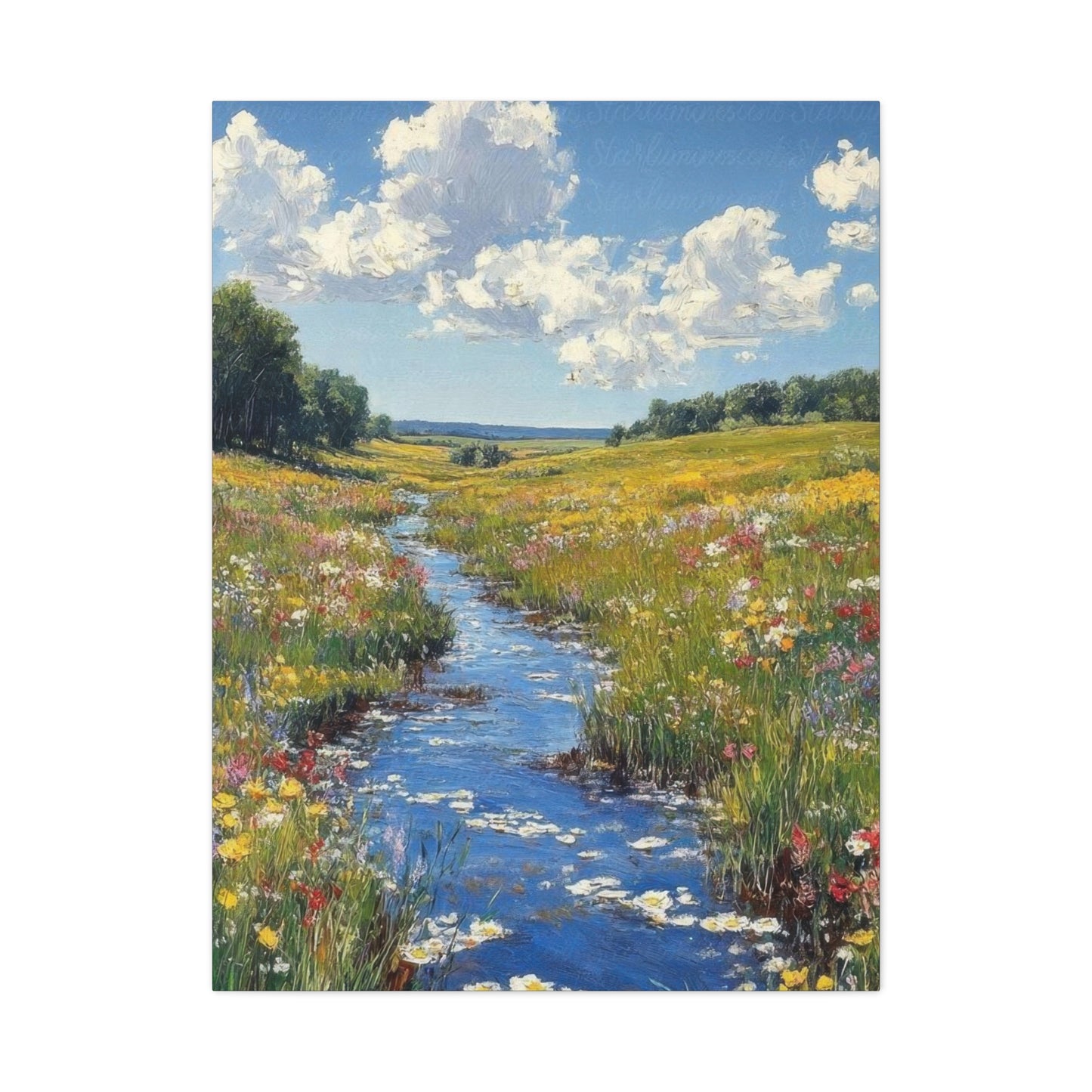Blue Water Green Fields Colorful Wall Art & Canvas Prints