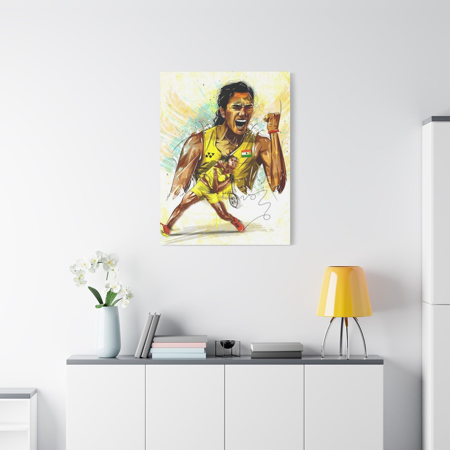 Abstract Badminton Player PV Sindhu Poster Wall Art & Canvas Prints