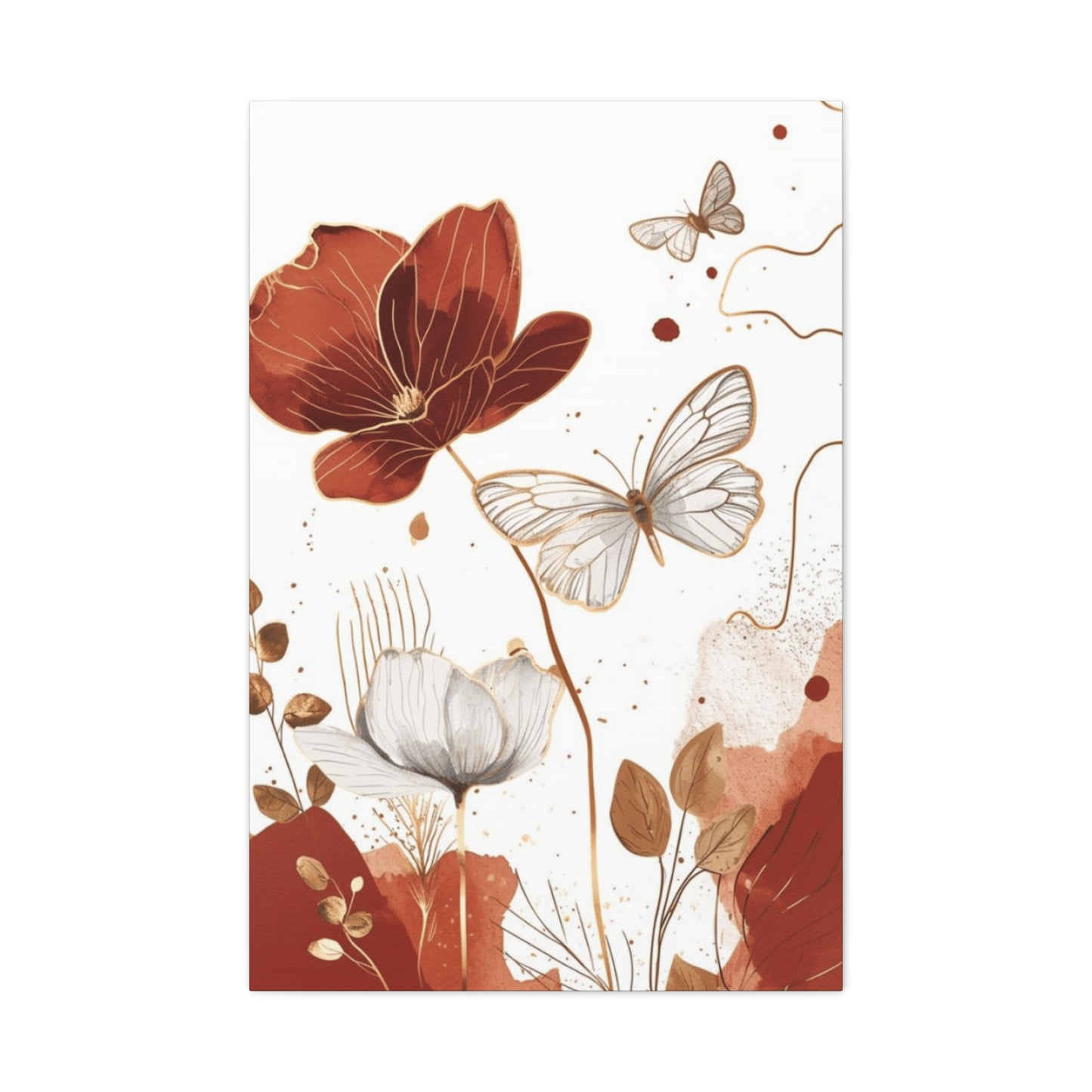 Flowe and Butterfly Painting Wall Art & Canvas Prints