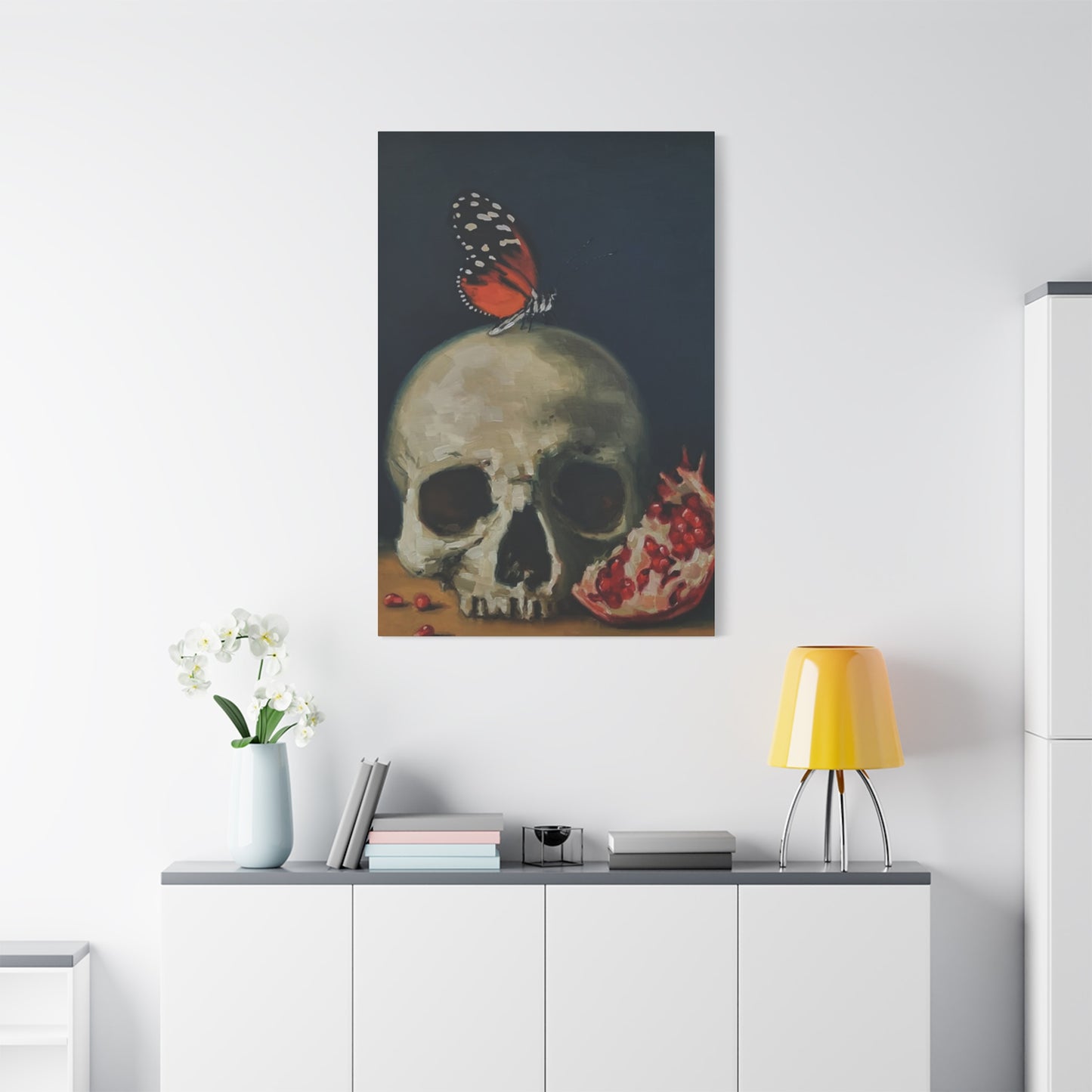 Butterfly On Skull Wall Art & Canvas Prints