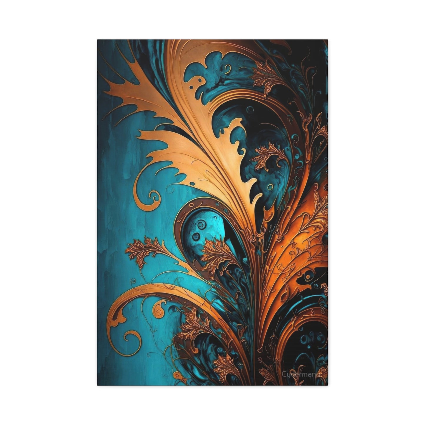 Teal and Gold Harmony Wall Art & Canvas Prints