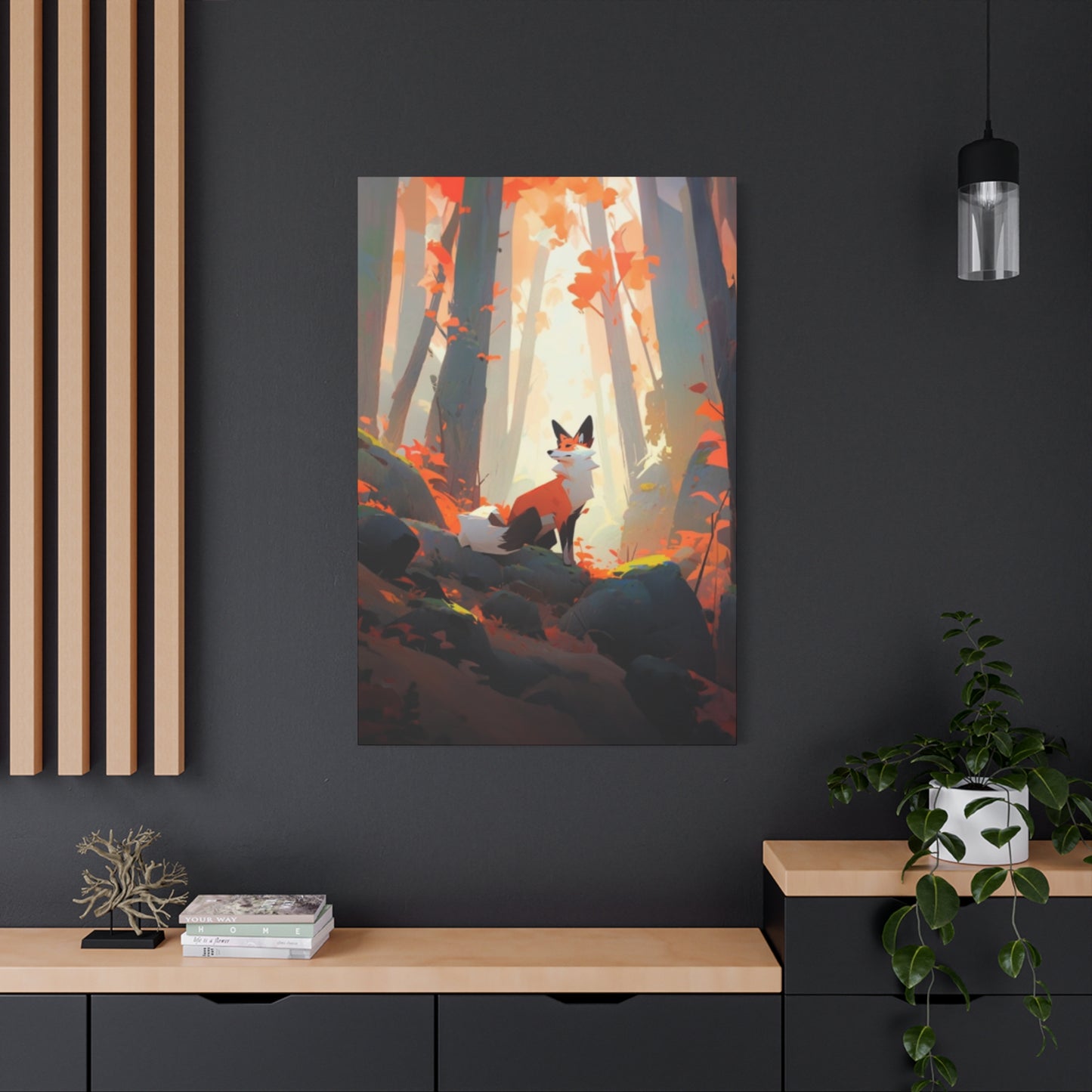Fox in Forest Painting Wall Art & Canvas Prints