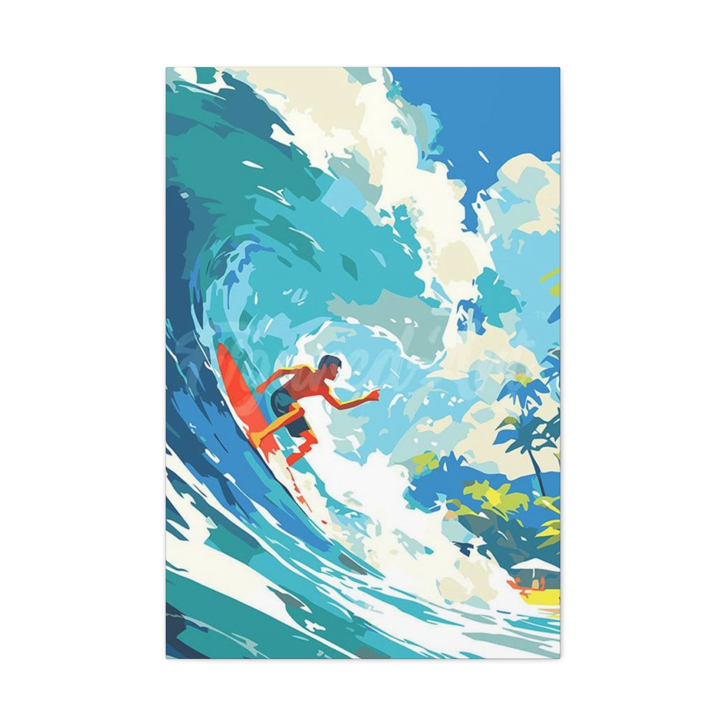 Wave Surfing Abstract Poster Wall Art & Canvas Prints