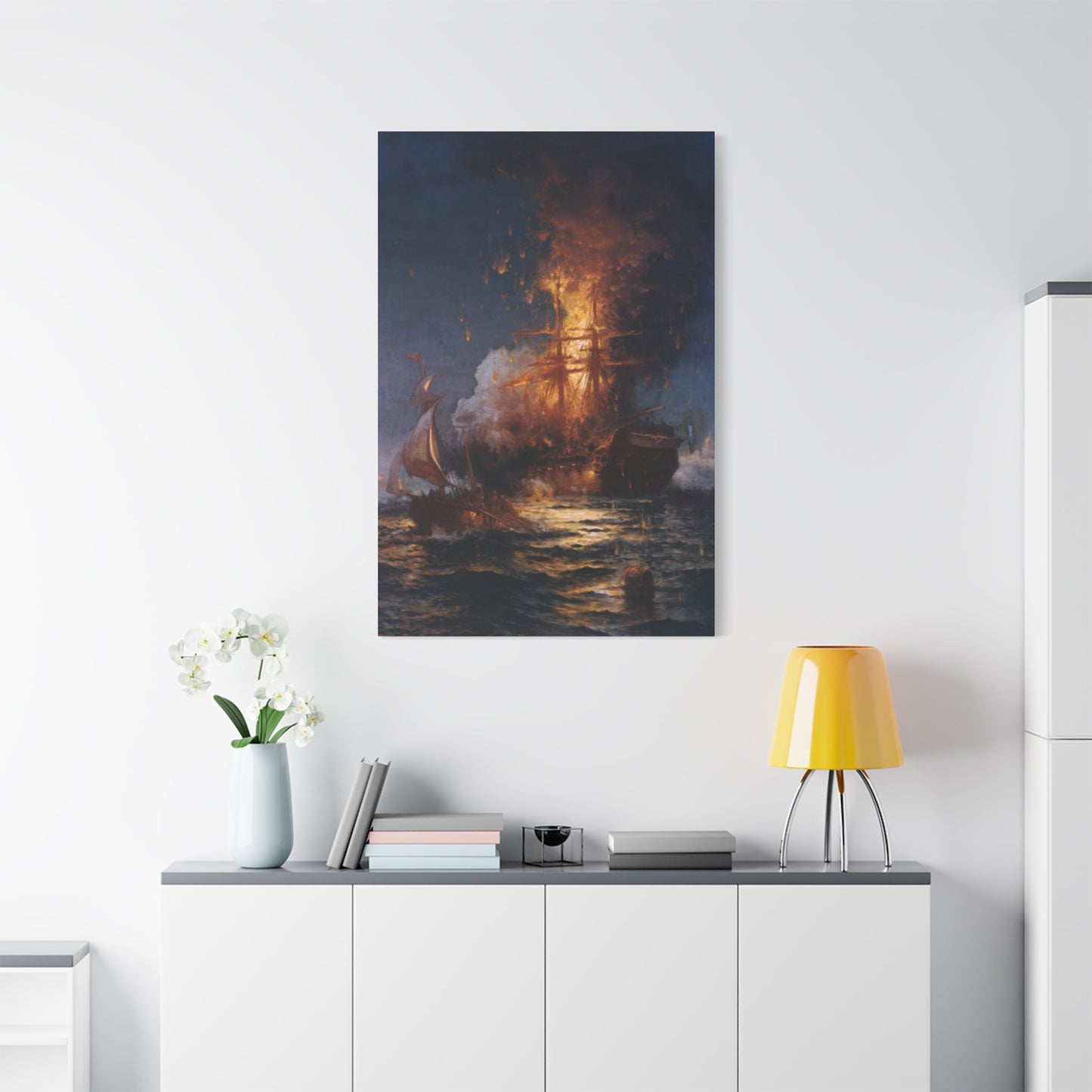 Burning Ship Wall Art & Canvas Prints