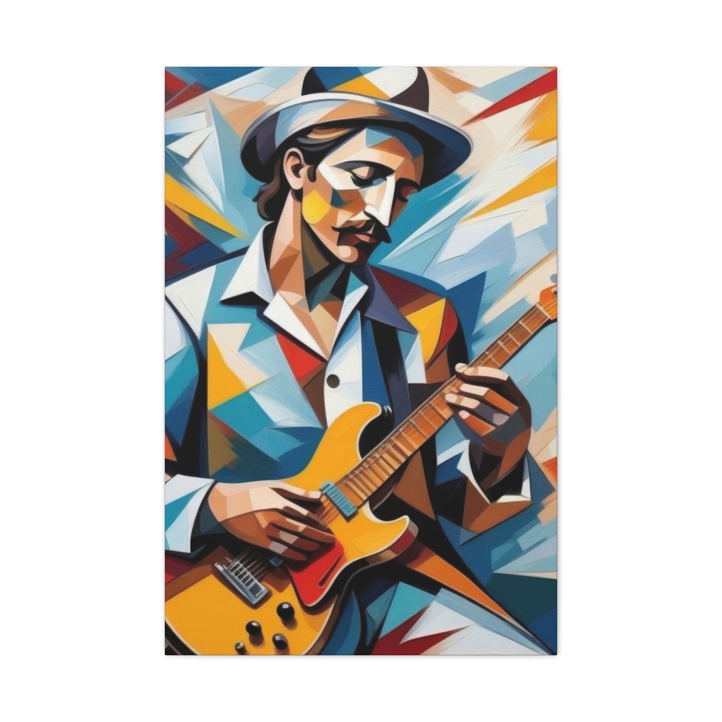 Man Playing Guitar Cubism Wall Art & Canvas Prints