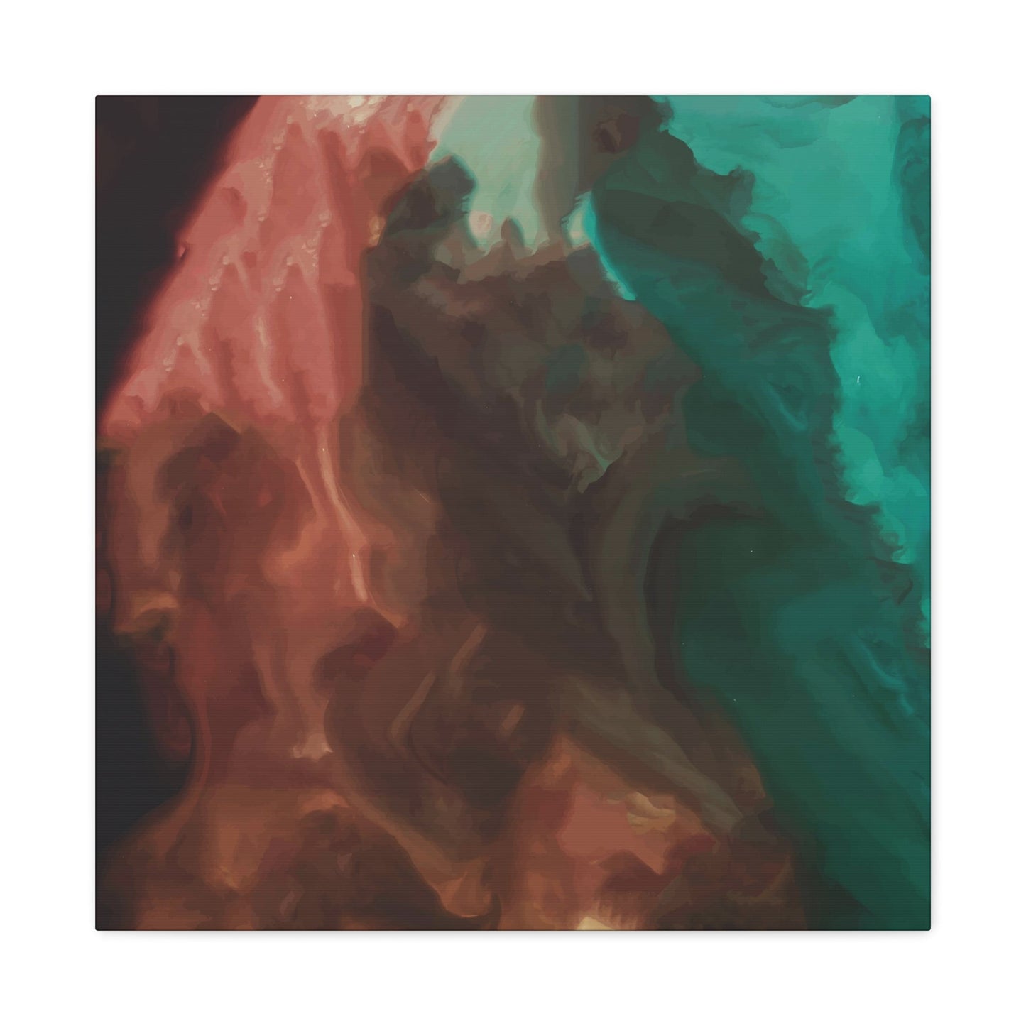 Abstract Teal & Orange Painting Wall Art & Canvas Prints