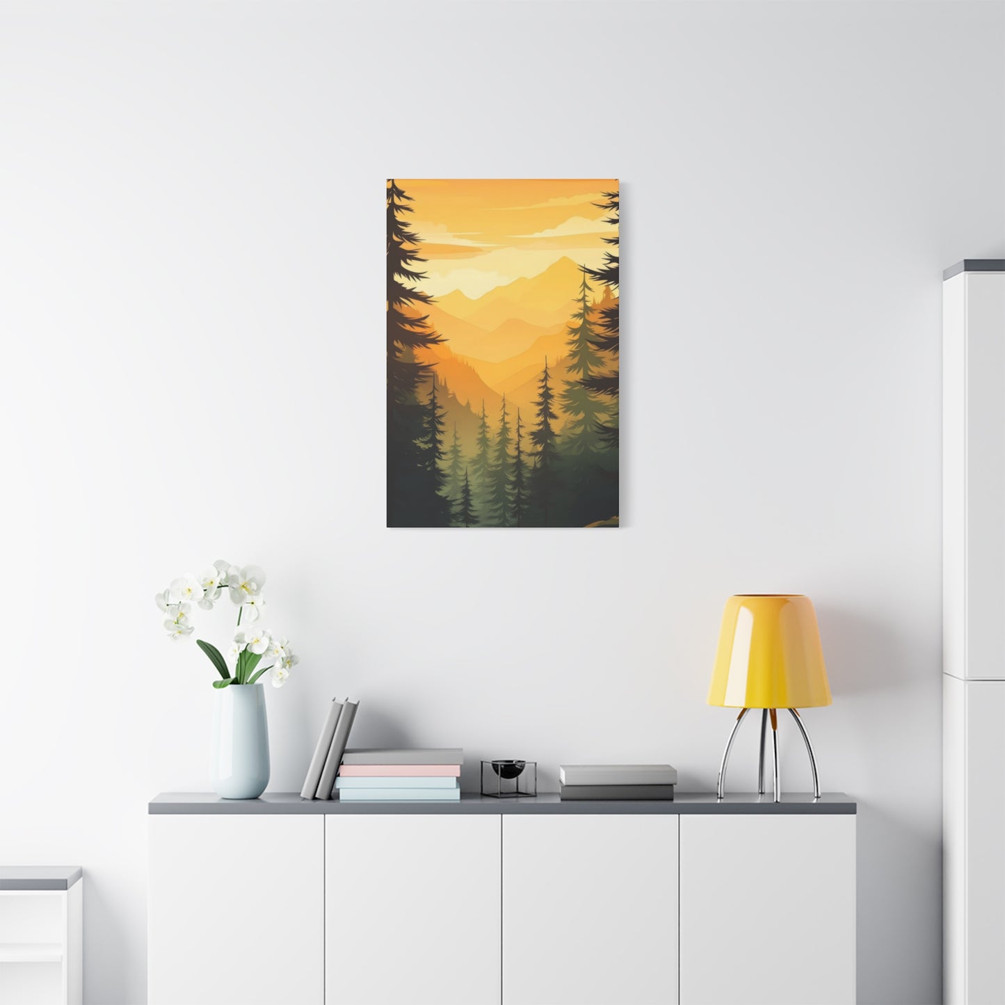 Sunset In Forest Wall Art & Canvas Prints