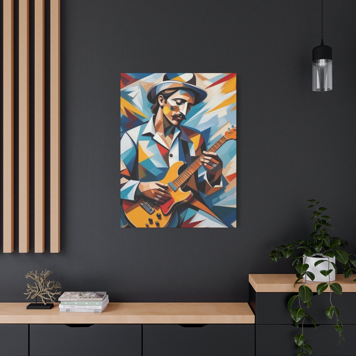 Man Playing Guitar Cubism Wall Art & Canvas Prints
