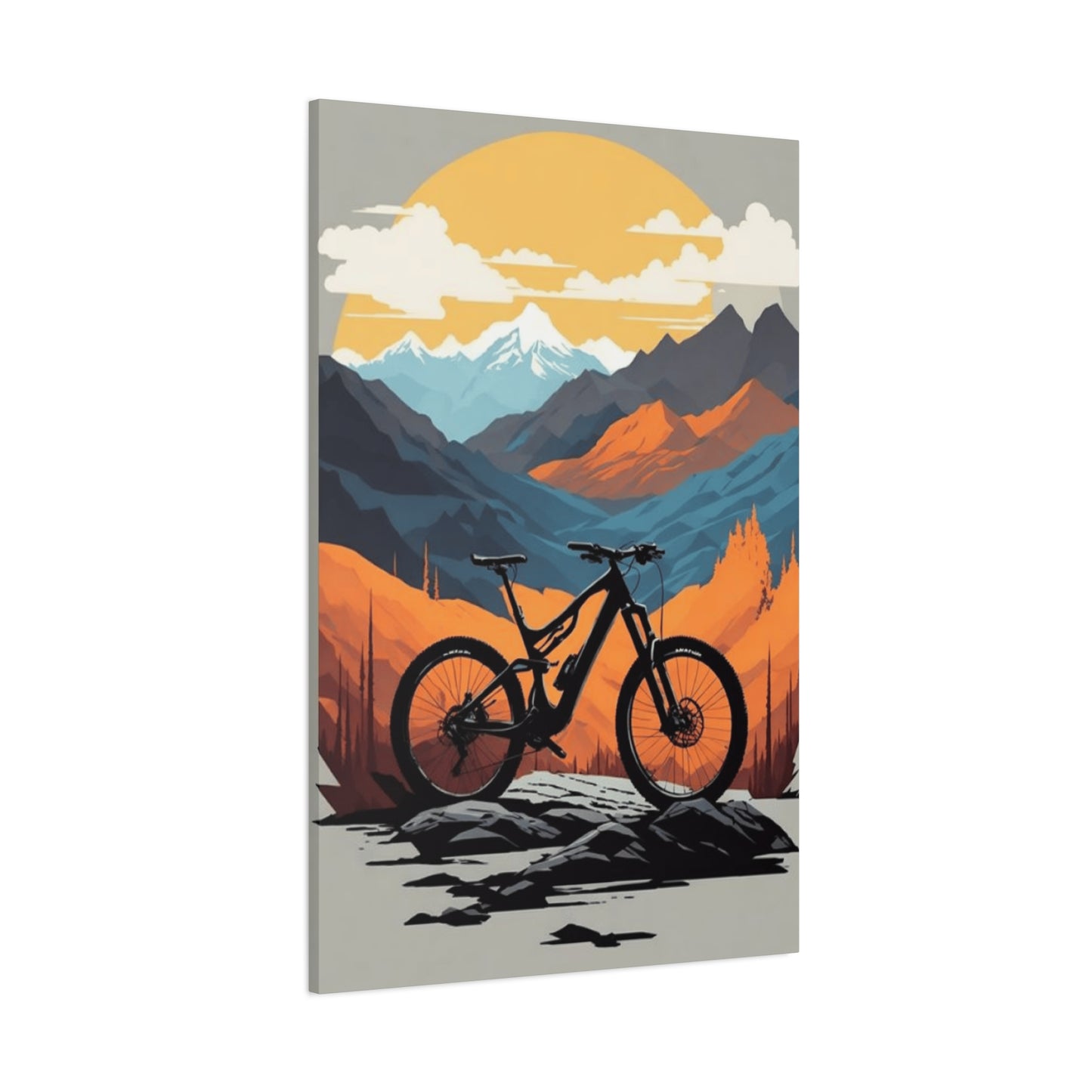 Bicycle in Sunset Painting Wall Art & Canvas Prints