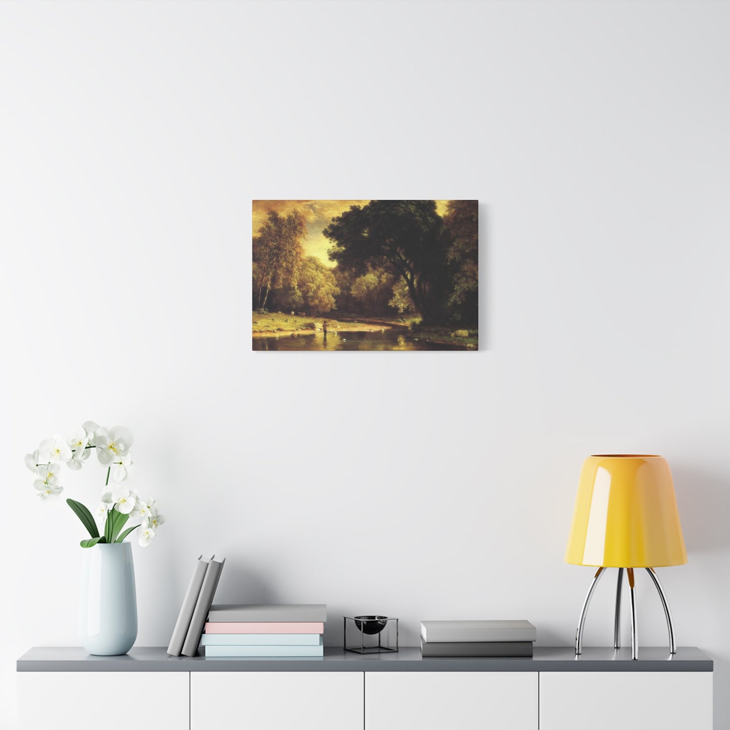 Fisherman In A Stream George Inness Wall Art & Canvas Prints