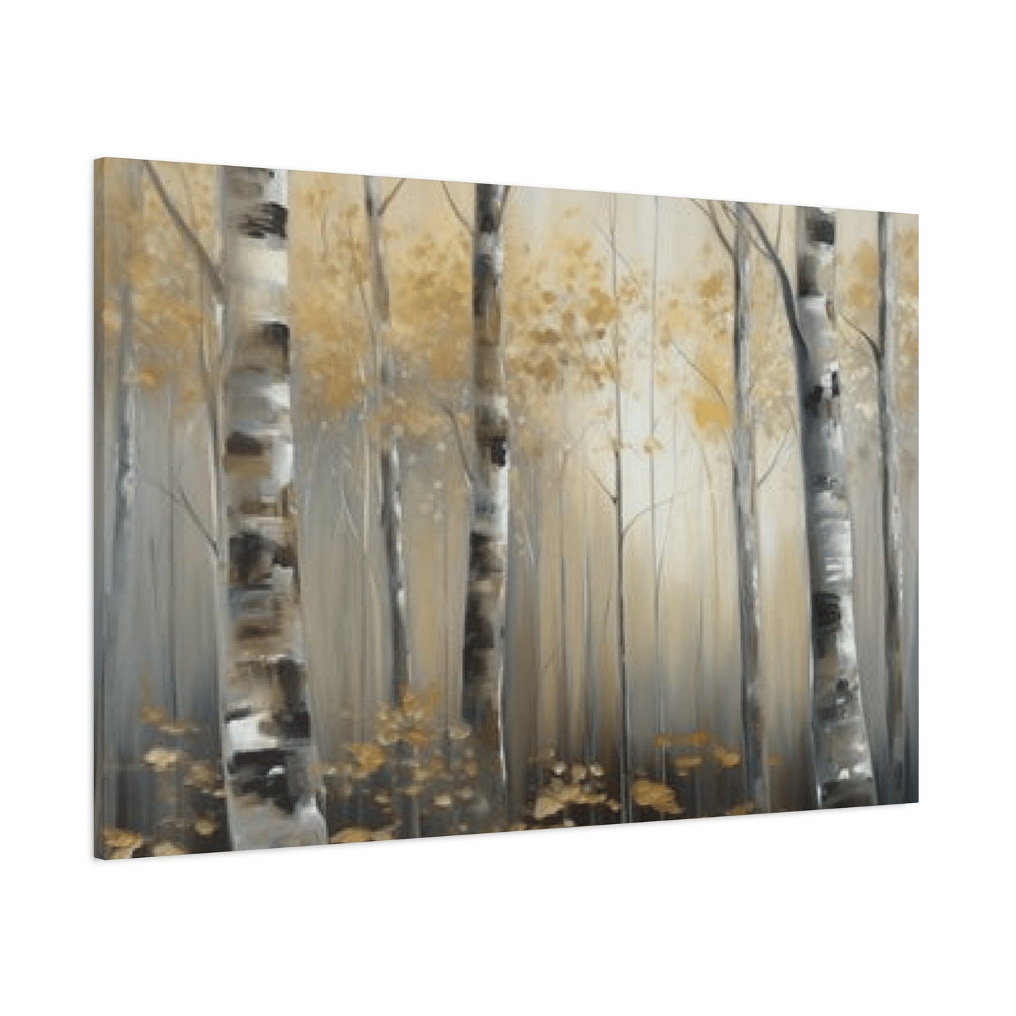 Dusky Birch Trees Painting Wall Art & Canvas Prints