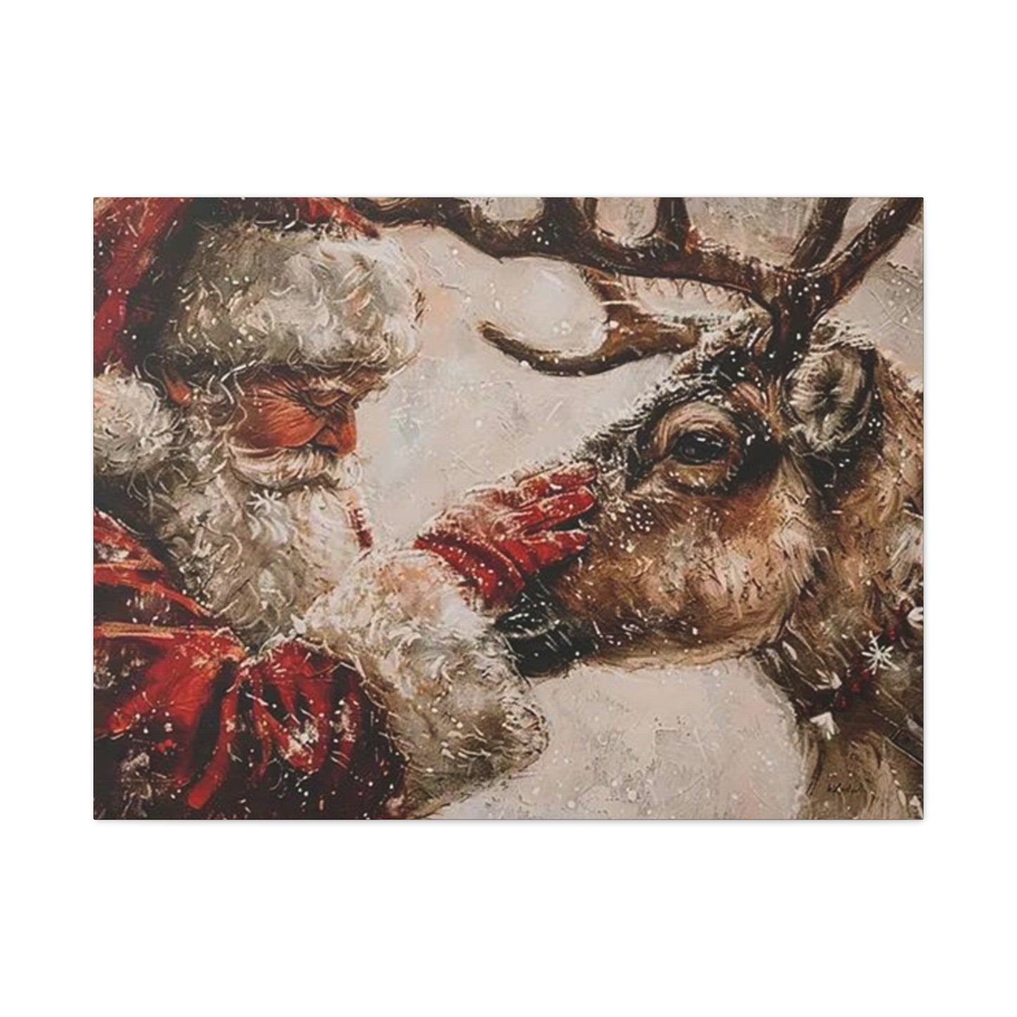 Santa Claus And Reindeer Wall Art & Canvas Prints