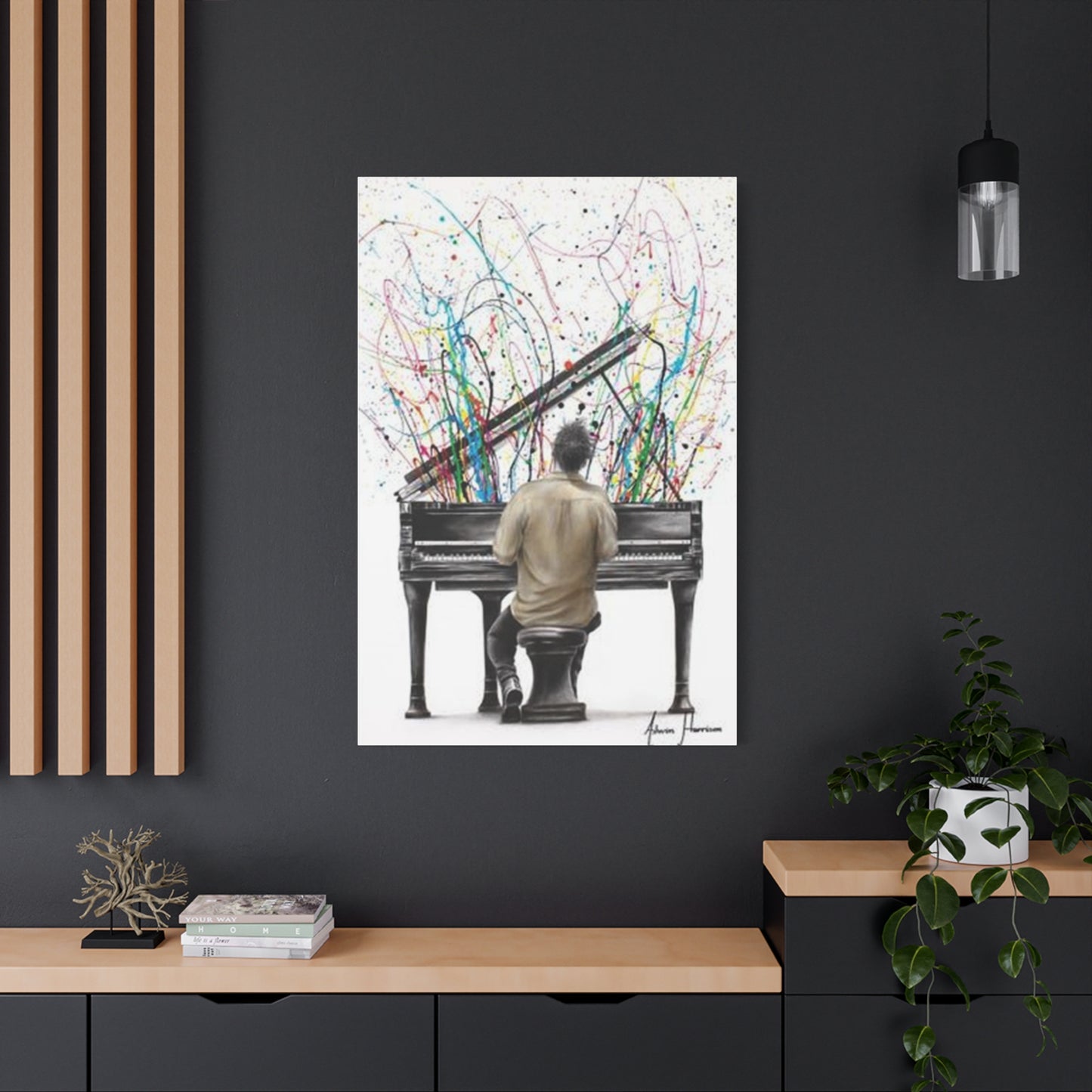 Artist Playing Piano Painting Wall Art & Canvas Prints