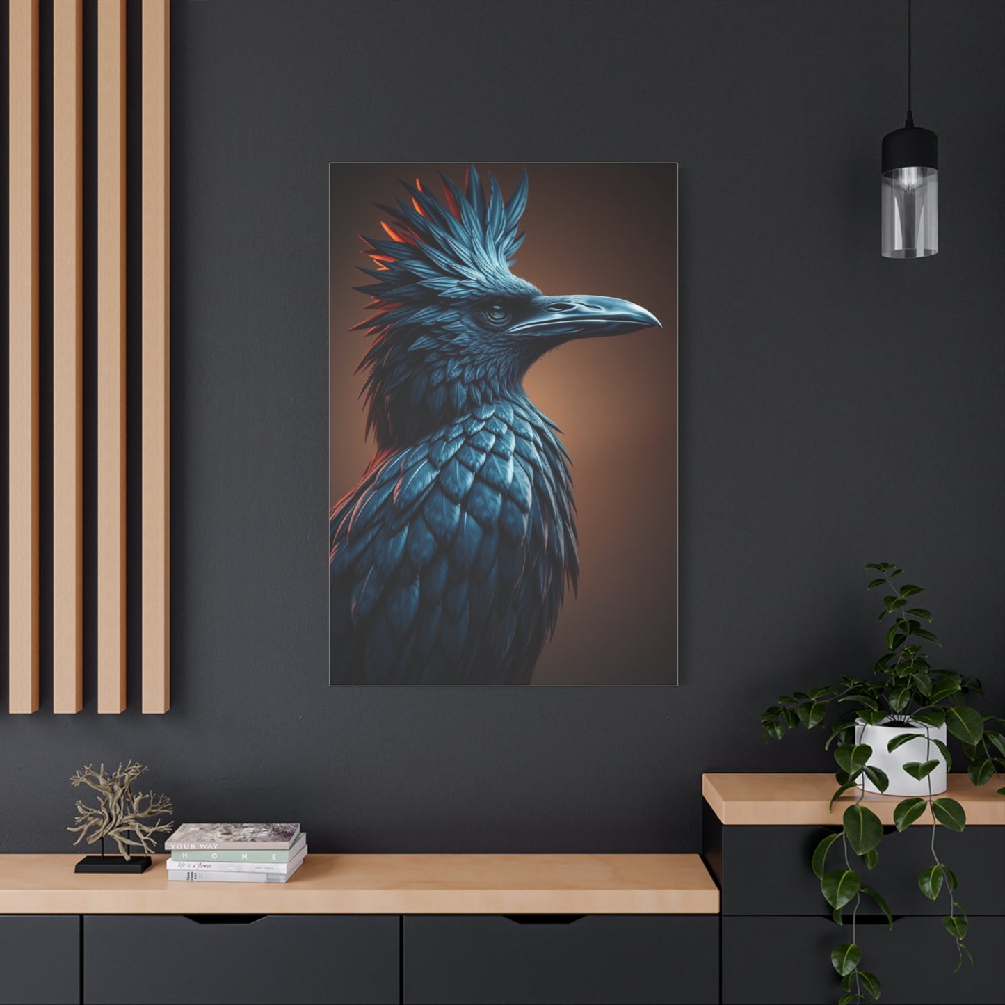 Midnight Plumage Tableau wall art & canvas print