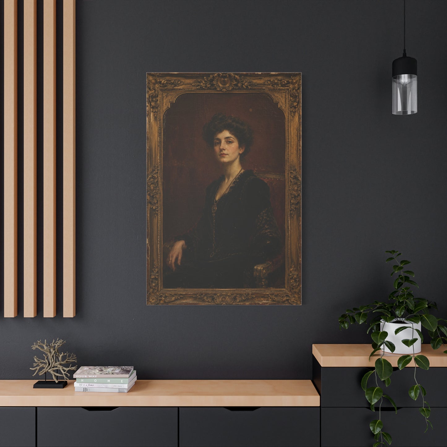 Victorian Portrait Lady in Gilded Frame Wall Art & Canvas Print