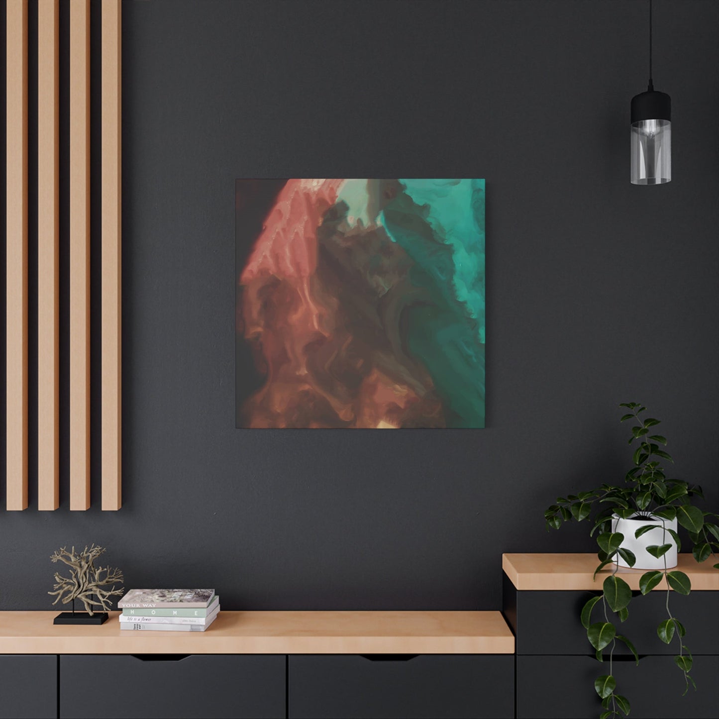 Abstract Teal & Orange Painting Wall Art & Canvas Prints