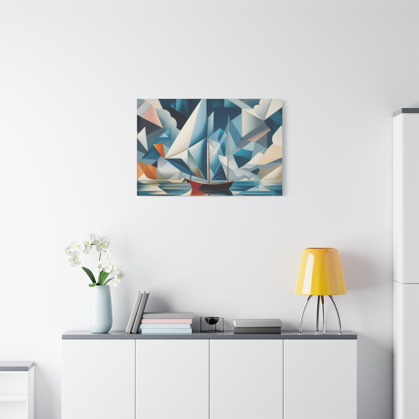 Boat In Water Cubism Wall Art & Canvas Prints