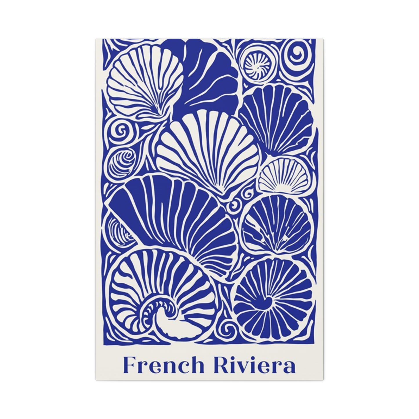 Beautiful Blue Shell Shapes Poster Wall Art & Canvas Prints