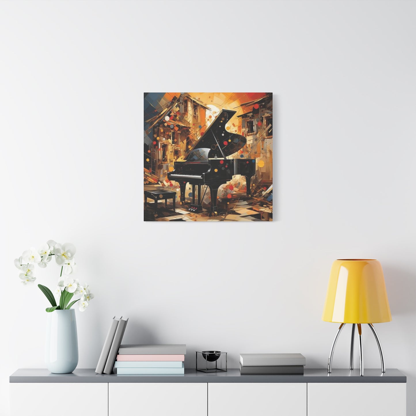 Black Piano Painting Wall Art & Canvas Prints