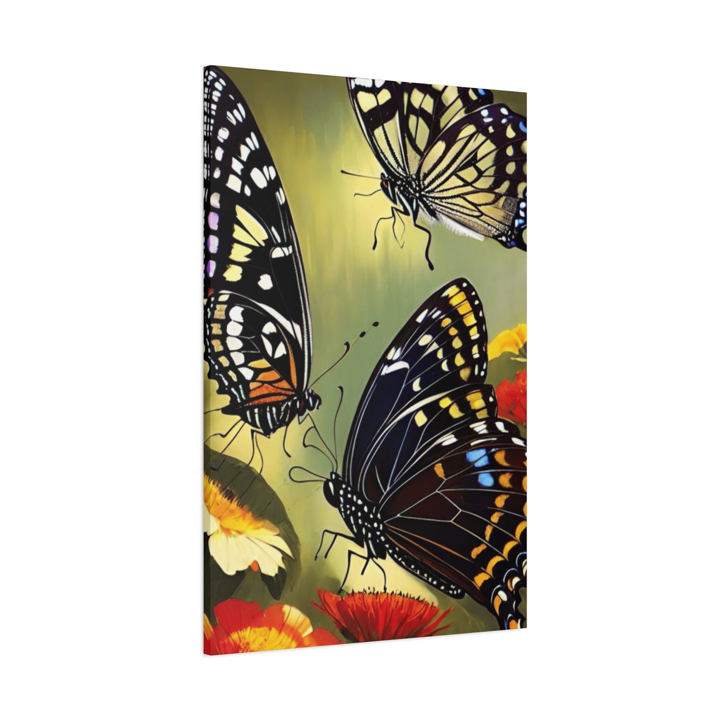 Colorful Butterflies on Flowers Wall Art & Canvas Prints