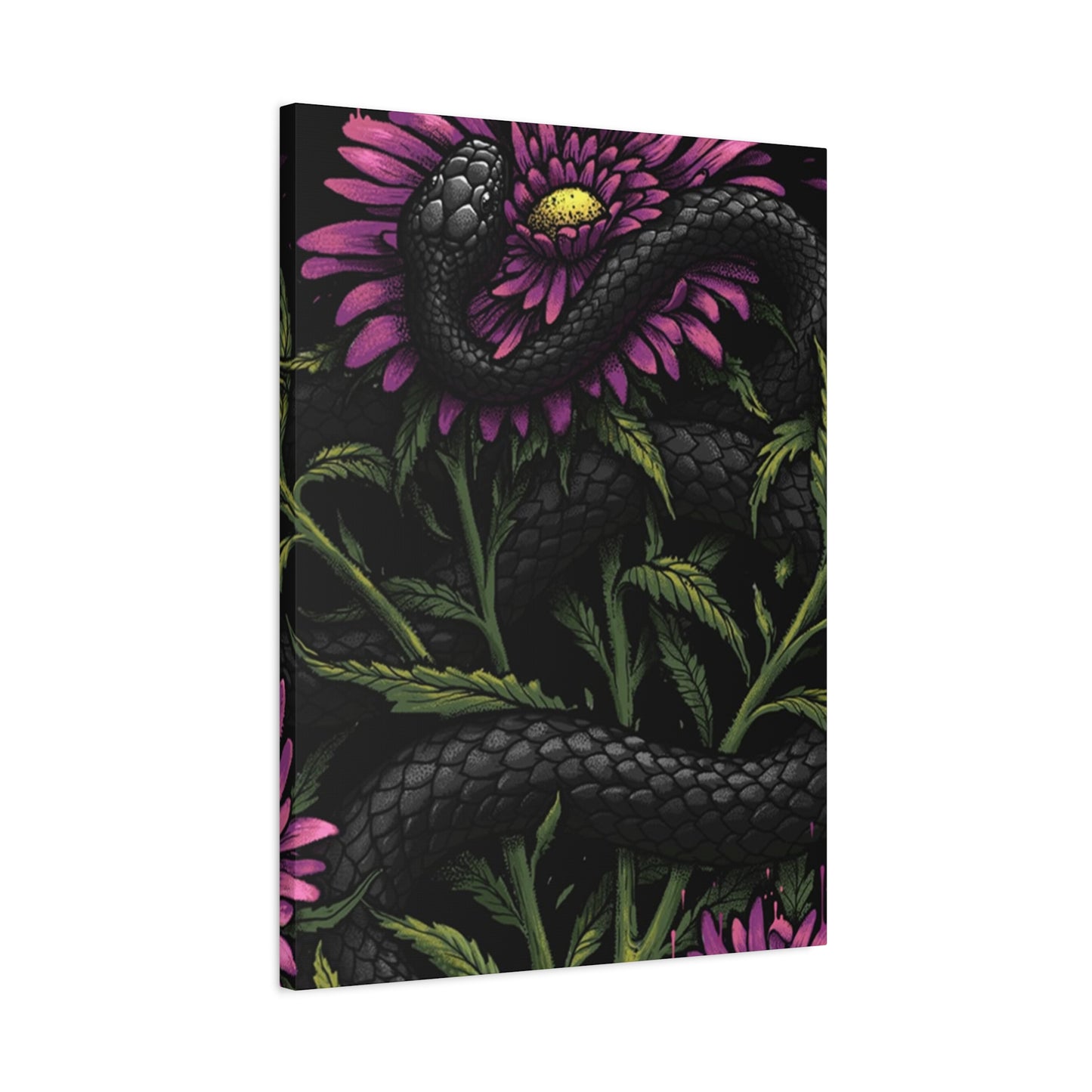 Black Snake On Flower Wall Art & Canvas Prints
