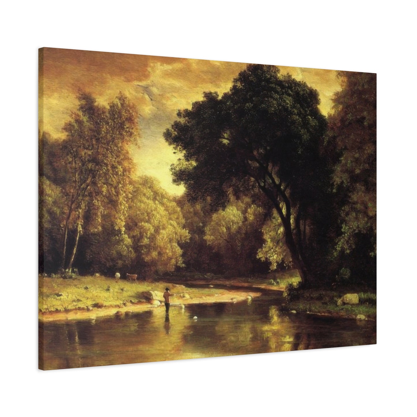 Fisherman In A Stream George Inness Wall Art & Canvas Prints