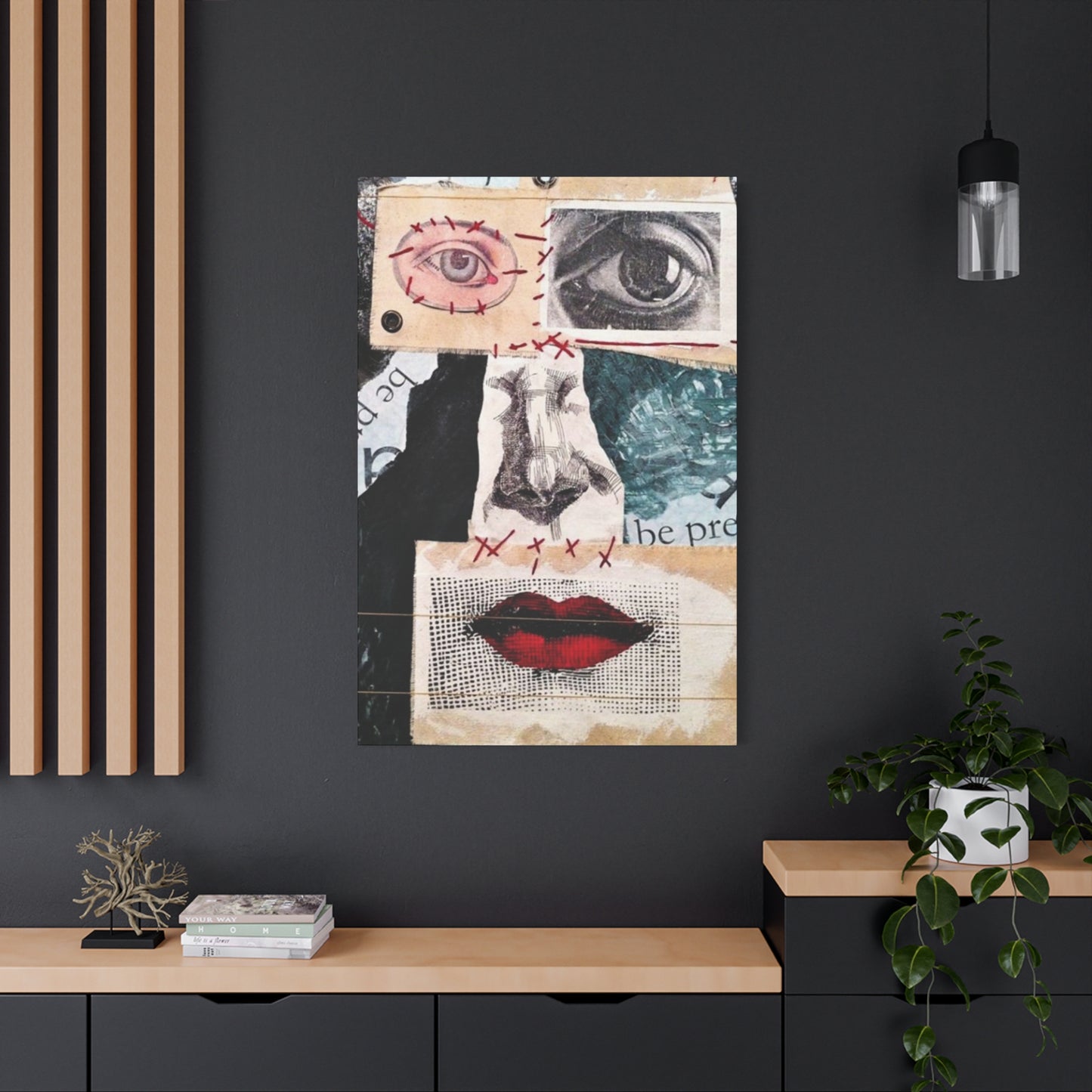 Face Abstract Painting Mixed Media Wall Art & Canvas Prints